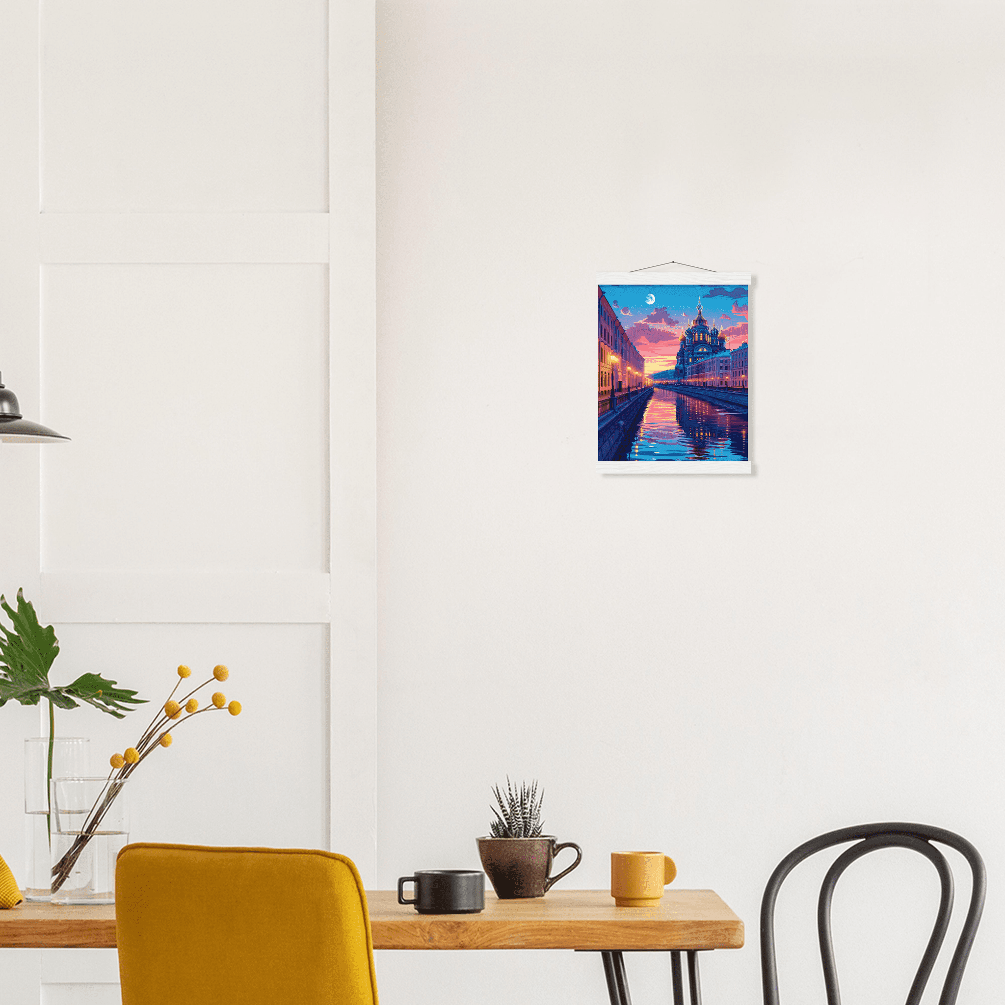 Póster Decorativo con Colgador de Madera – Paisaje Urbano - Imagen 6