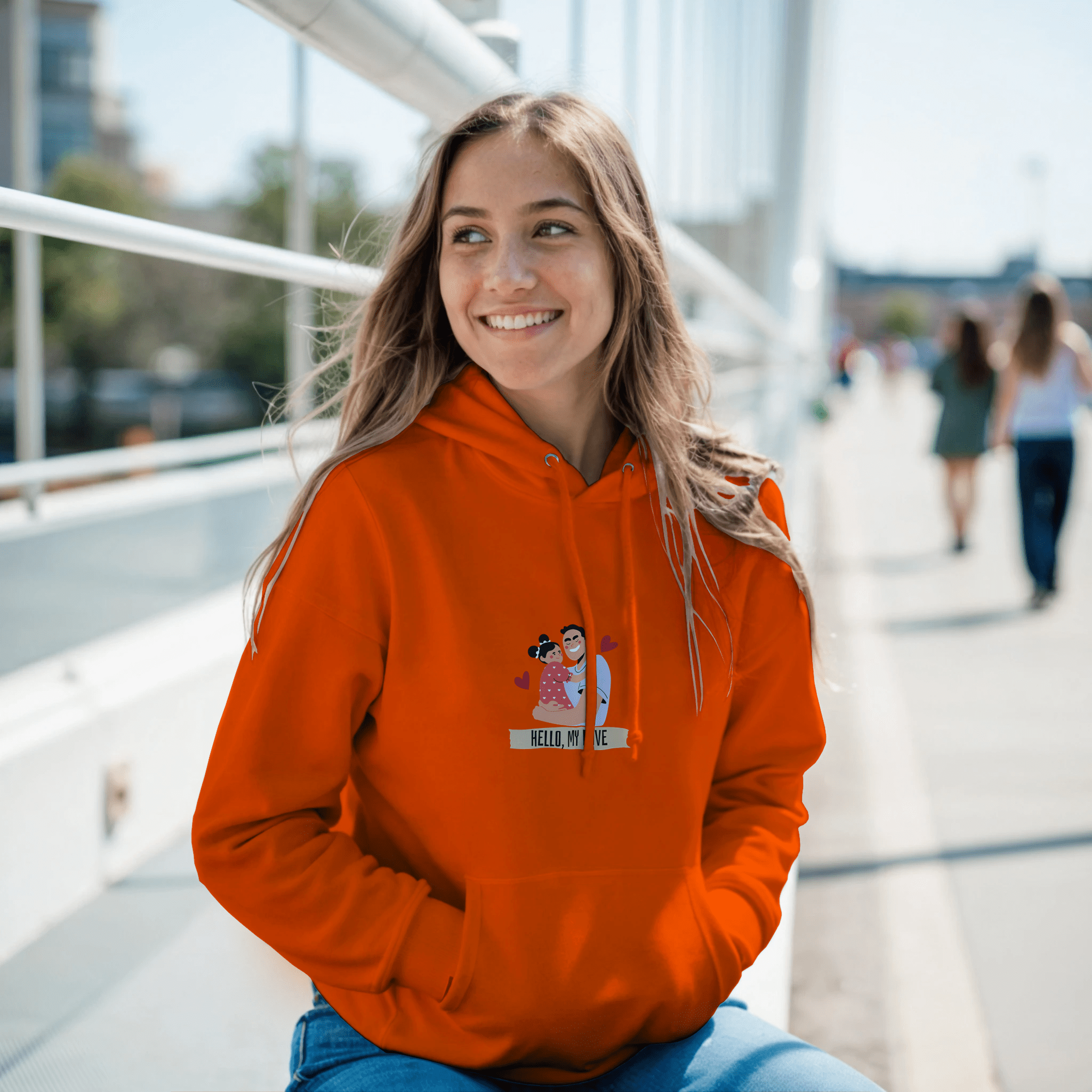 Sudadera mujer con diseño familiar | Gildan 18500 - Imagen 16