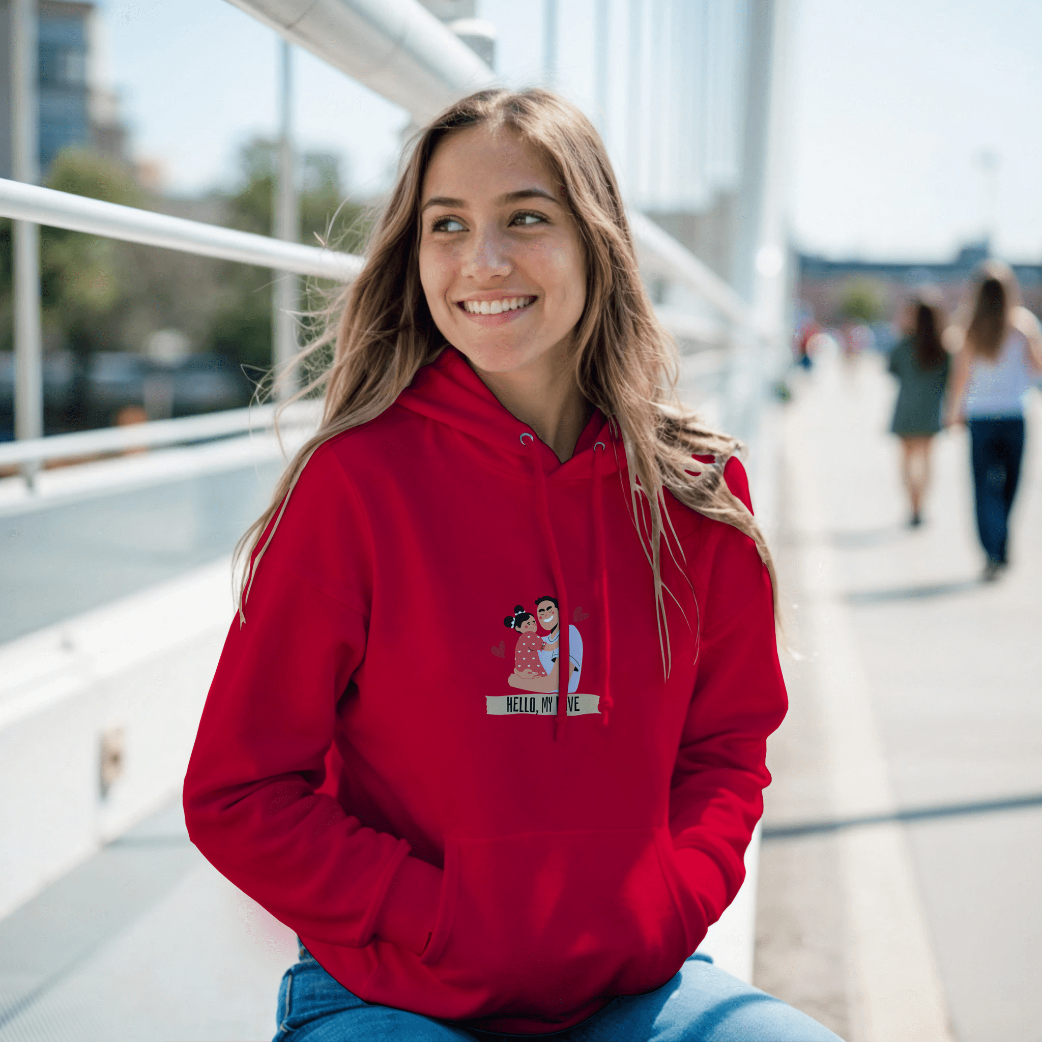 Sudadera mujer con diseño familiar | Gildan 18500 - Imagen 6