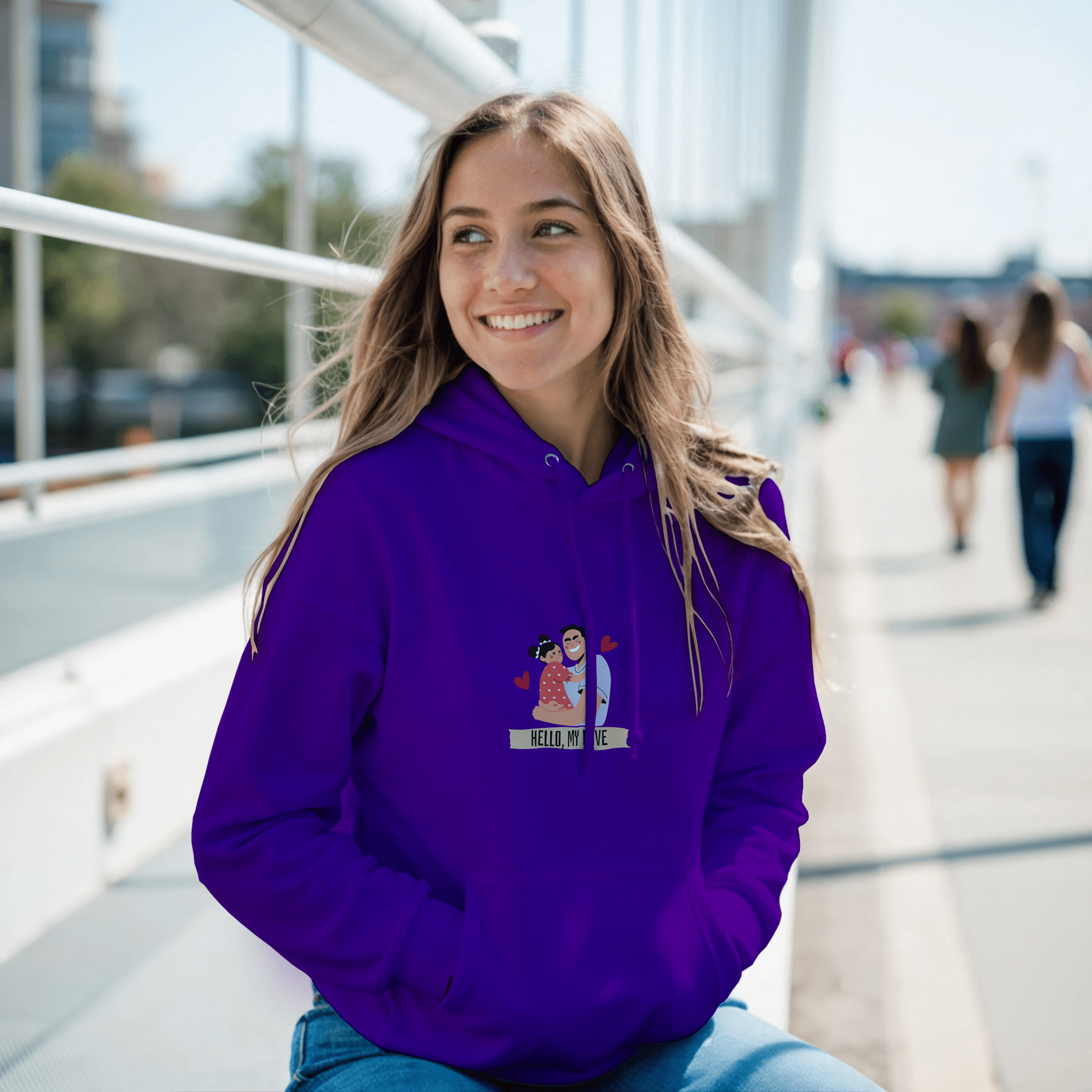 Sudadera mujer con diseño familiar | Gildan 18500 - Imagen 10