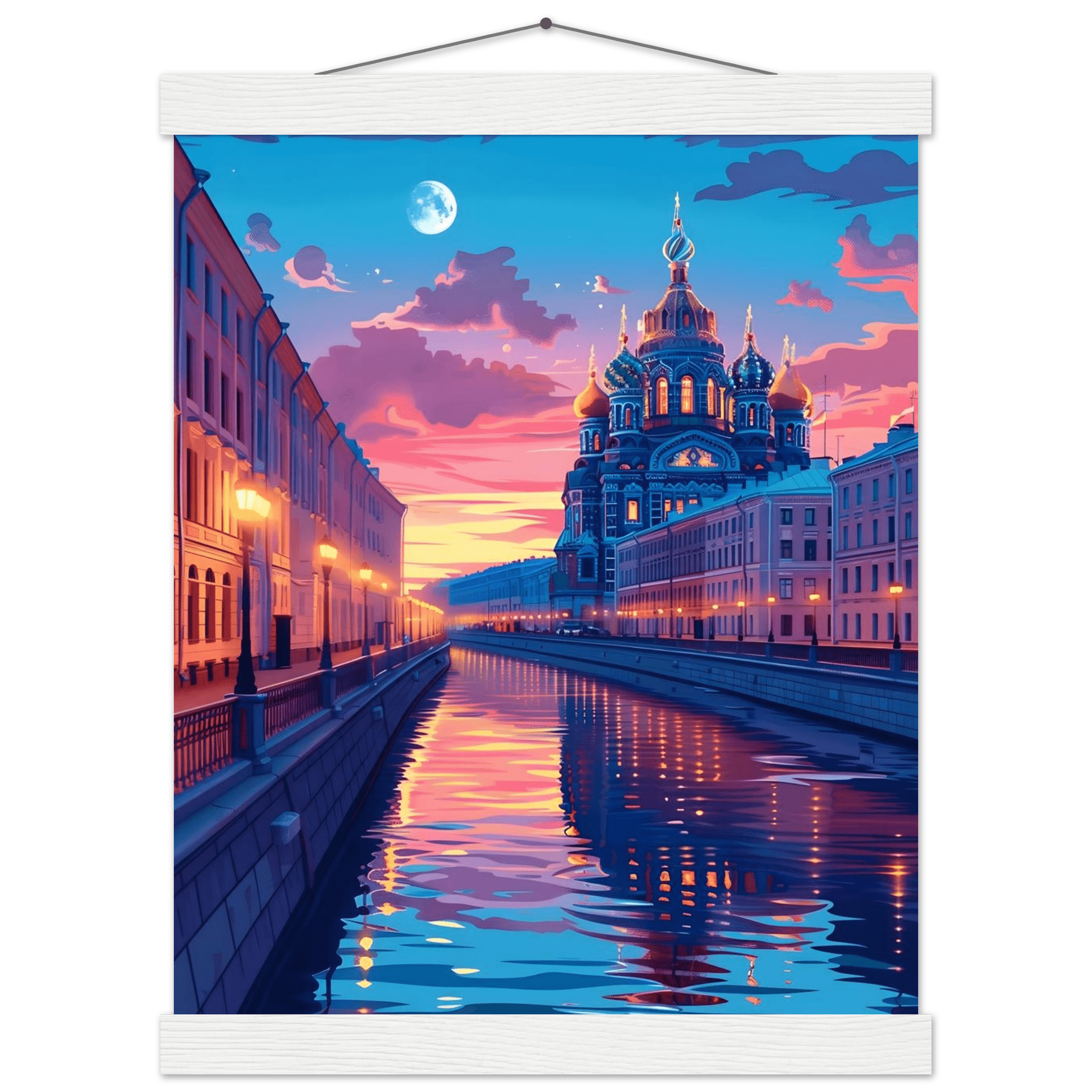 Póster Decorativo con Colgador de Madera – Paisaje Urbano - Imagen 10