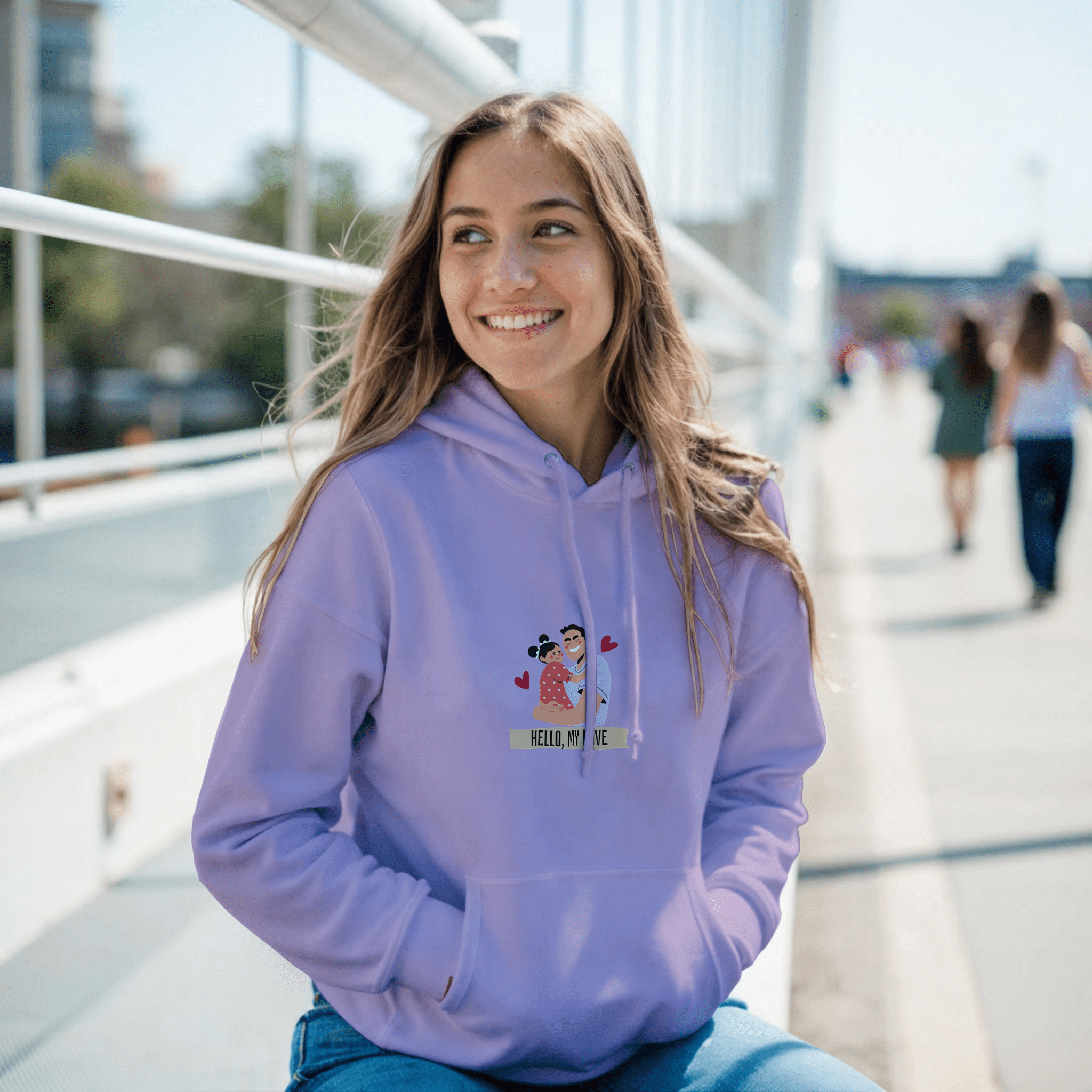 Sudadera mujer con diseño familiar | Gildan 18500 - Imagen 15