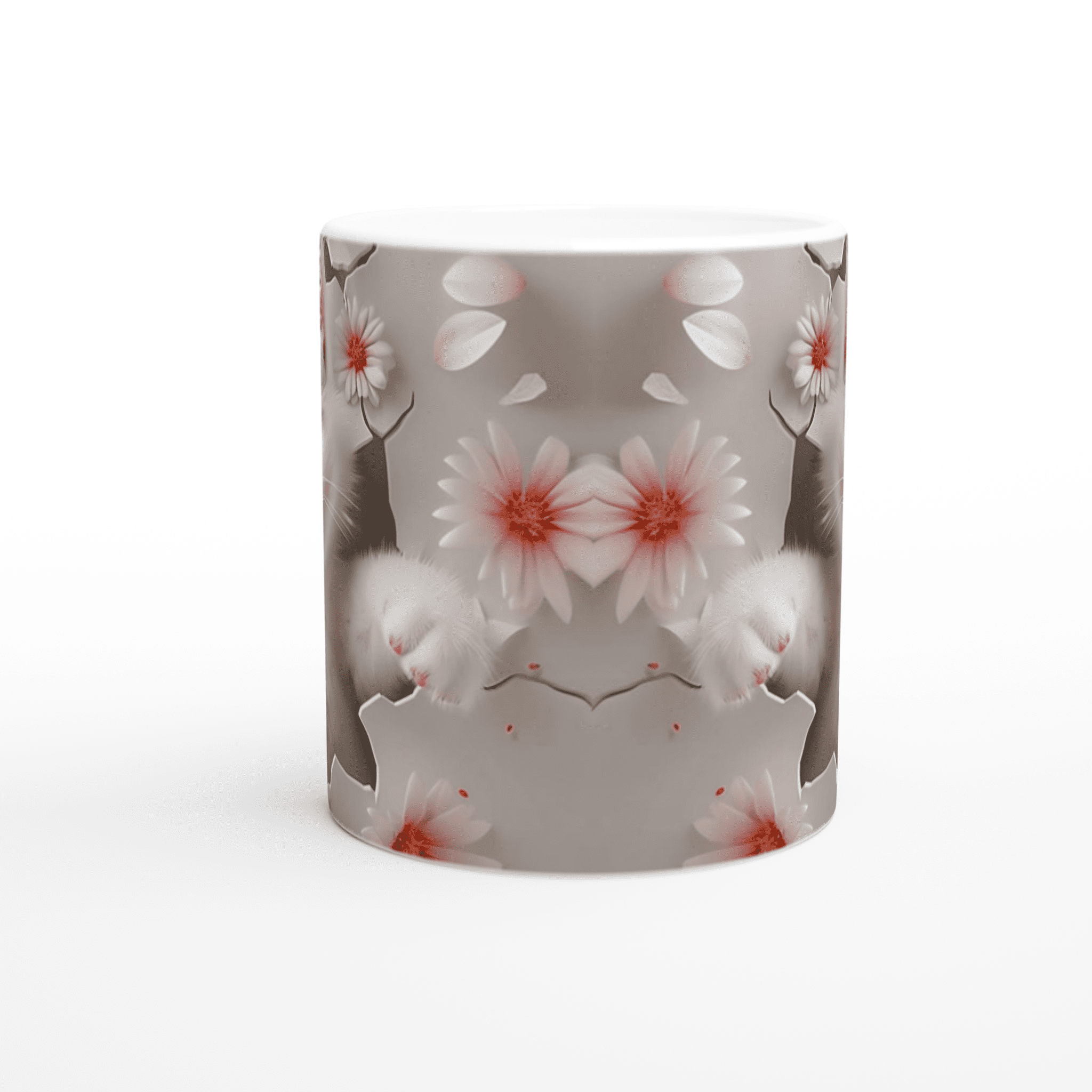 Taza de cerámica de 325 ml con diseño de gatito en 3D. Apta para microondas y lavavajillas. Ideal para regalar o disfrutar tu café con estilo.