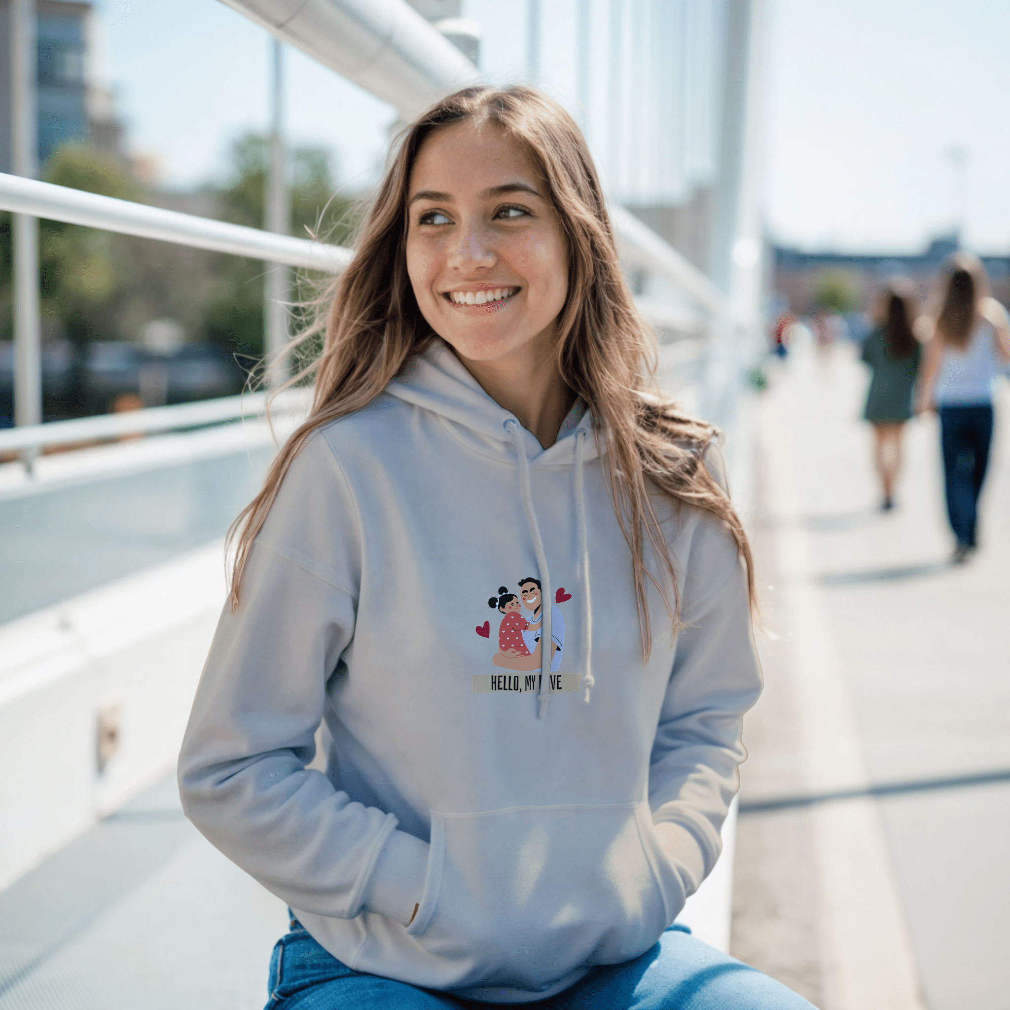 Sudadera mujer con diseño familiar | Gildan 18500 - Imagen 12