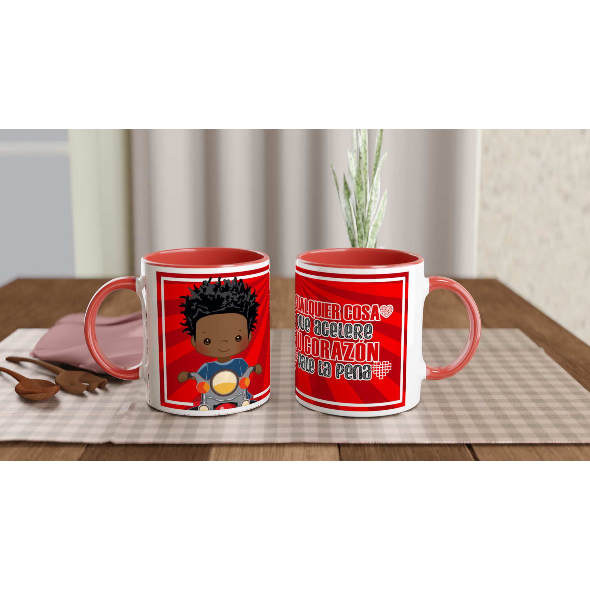 Taza de cerámica 325 ml con diseño motero y frase inspiradora - Imagen 6