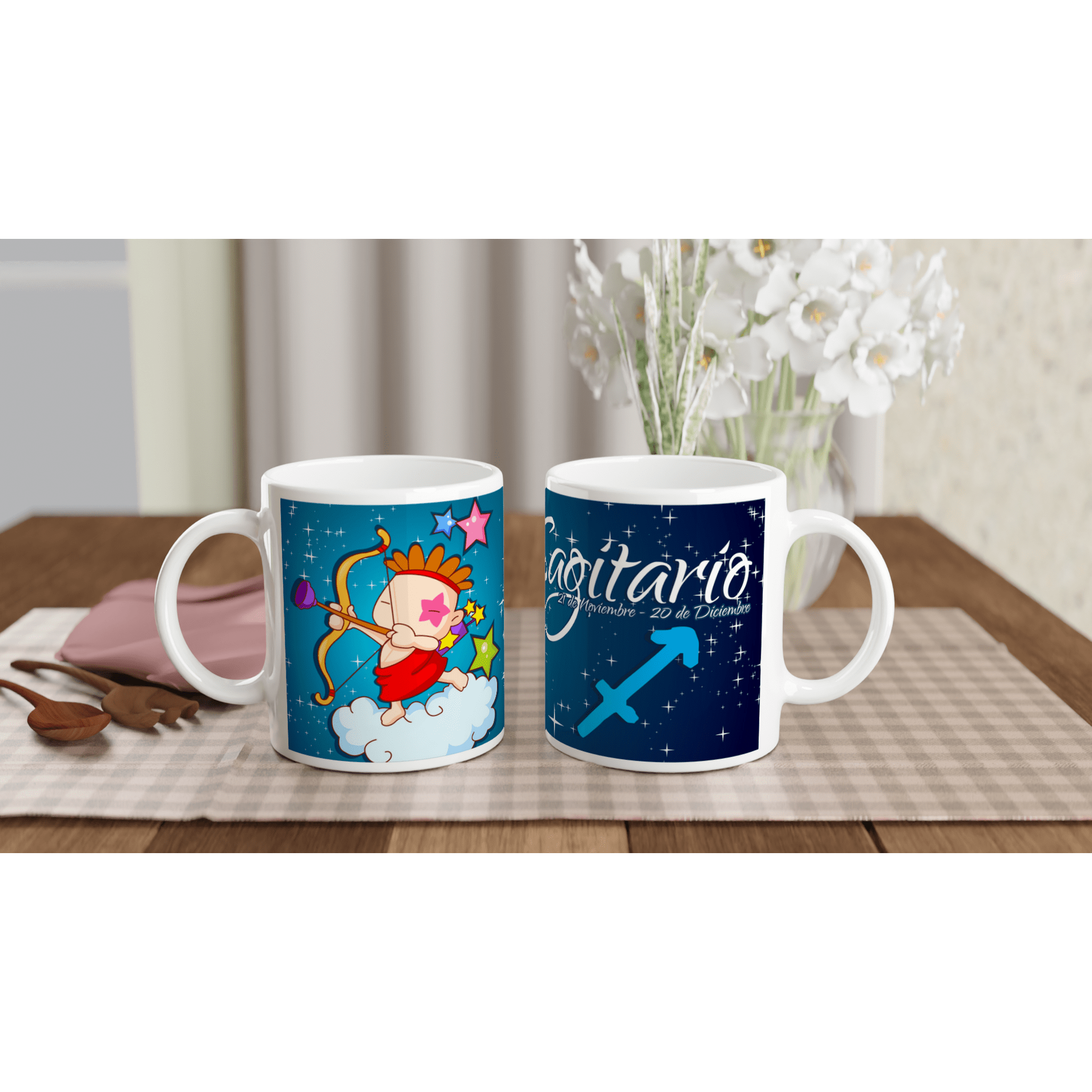Taza cerámica 325 ml “Sagitario” | Apta microondas y lavavajillas
