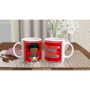 Taza de cerámica 325 ml con diseño motero y frase inspiradora