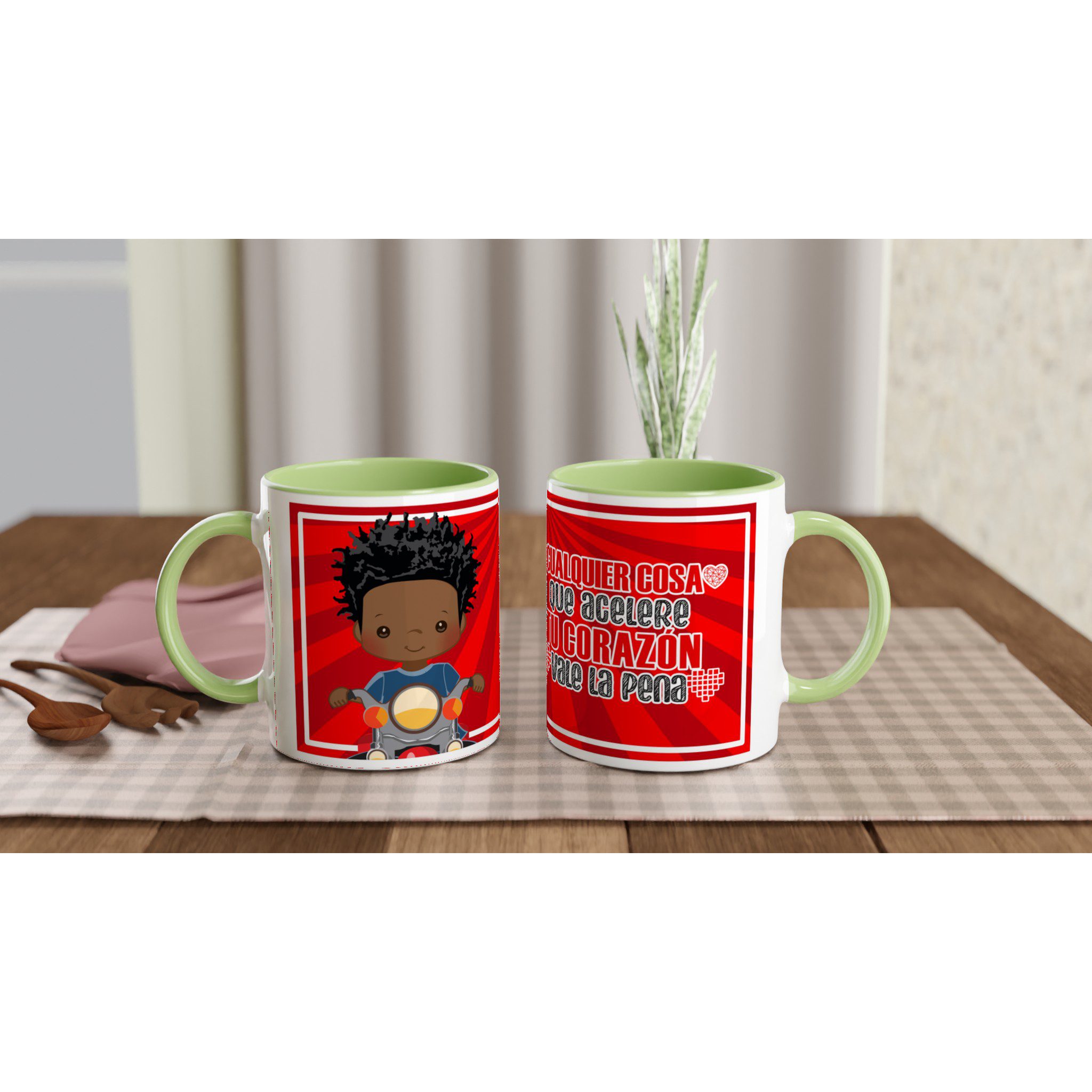 Taza de cerámica 325 ml con diseño motero y frase inspiradora - Imagen 5
