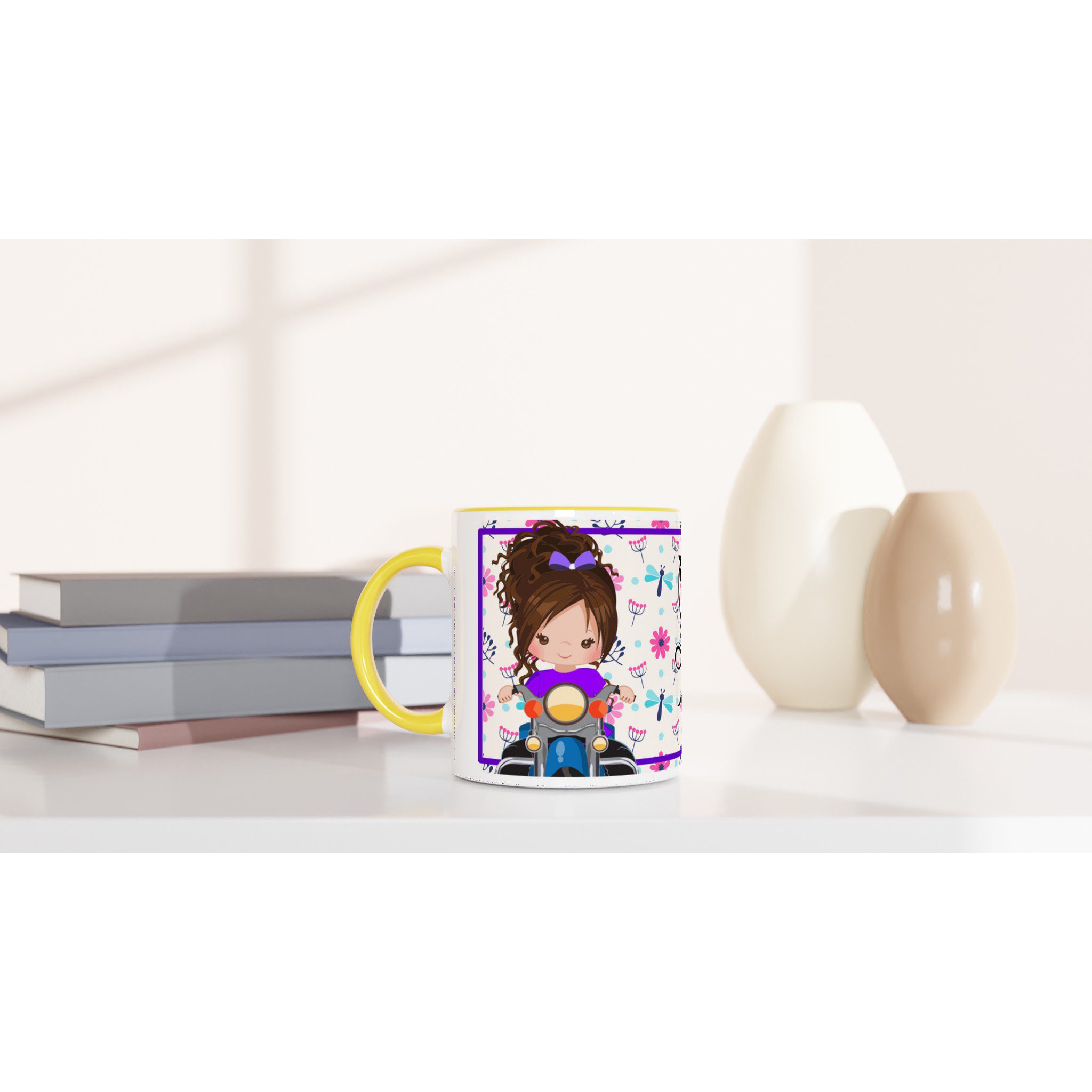 Taza de cerámica 325 ml con diseño motera y frase inspiradora - Imagen 10