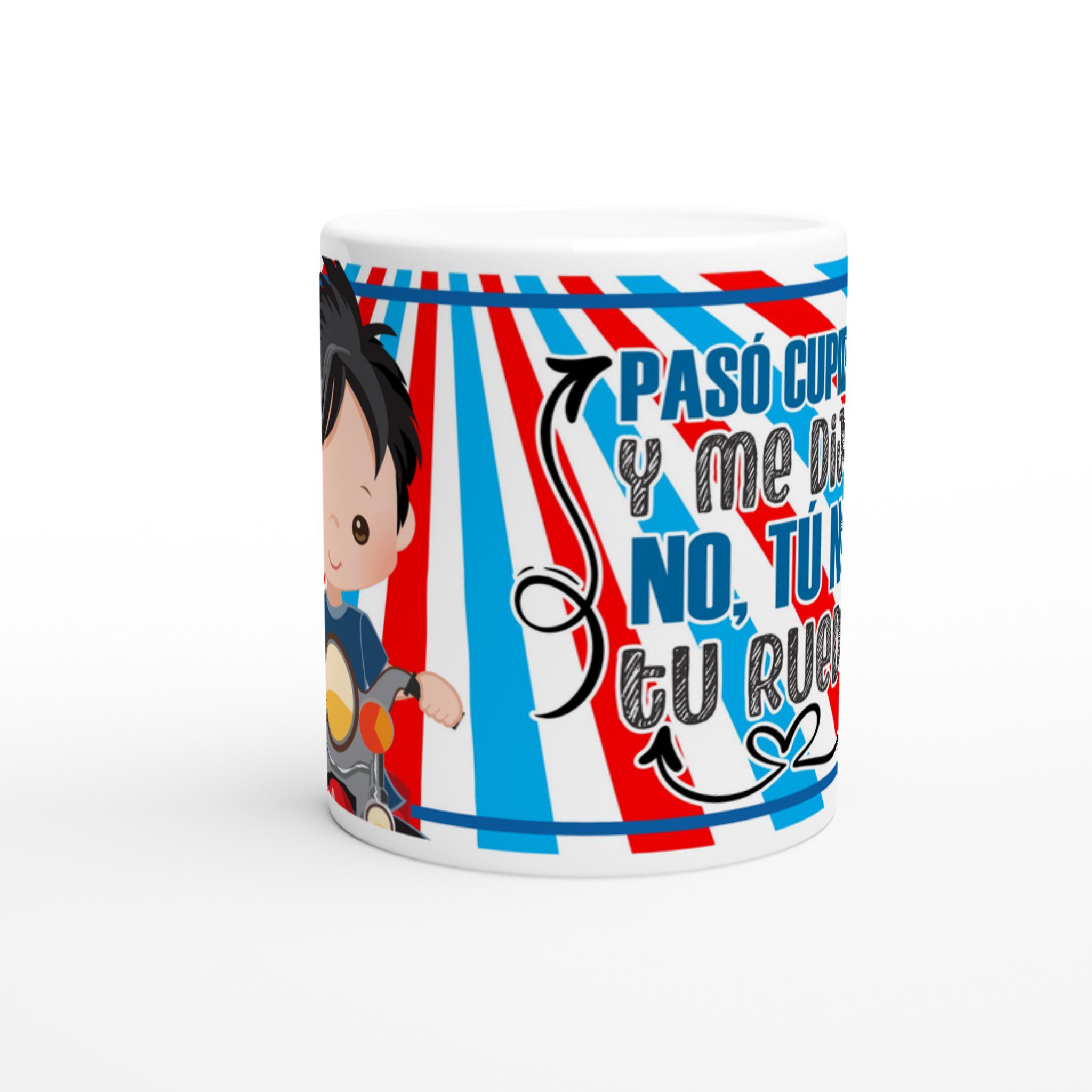 Taza de cerámica 325 ml con diseño motero y frase divertida - Imagen 2