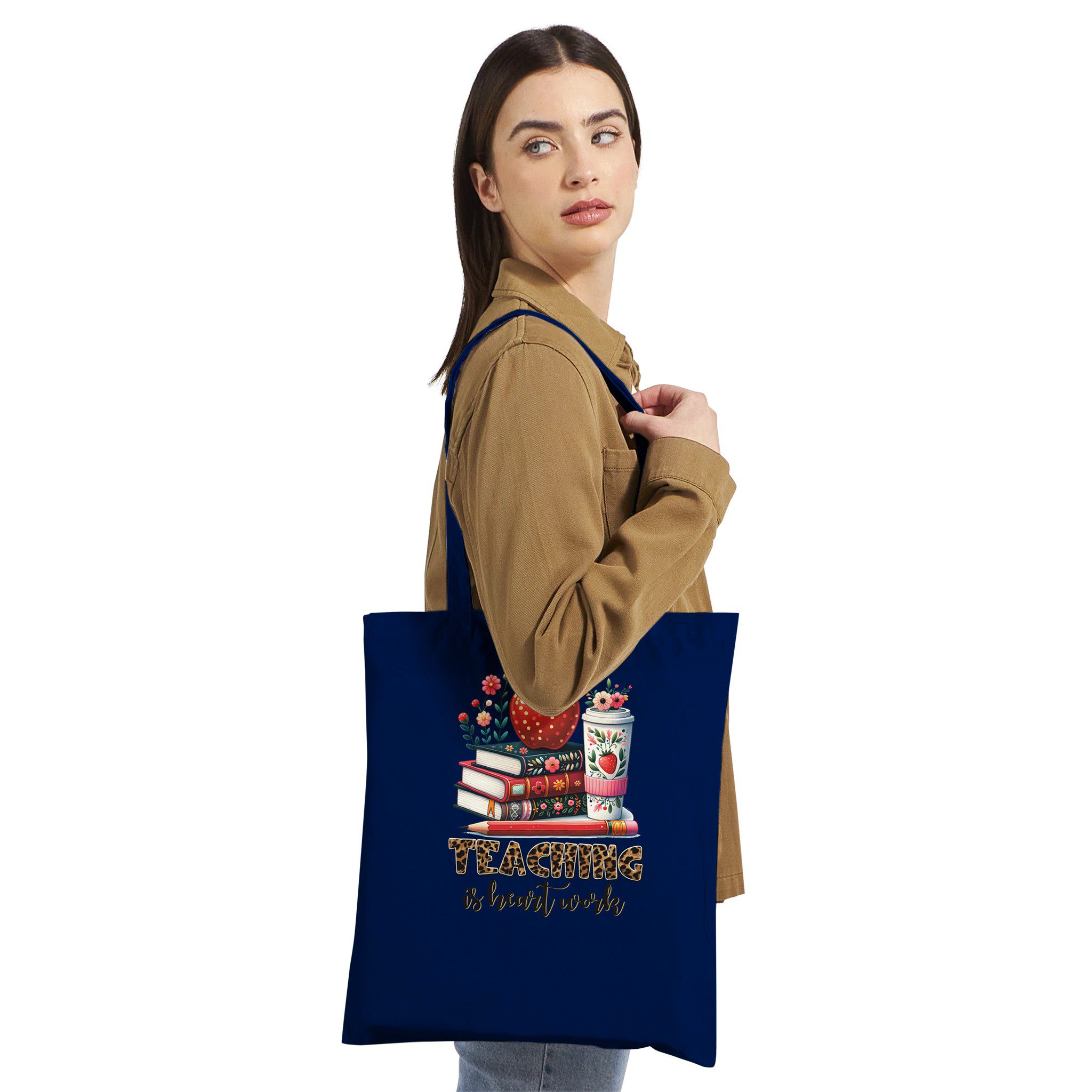 Bolsa de tela ecológica con asas largas | 100% algodón reutilizable - Imagen 2