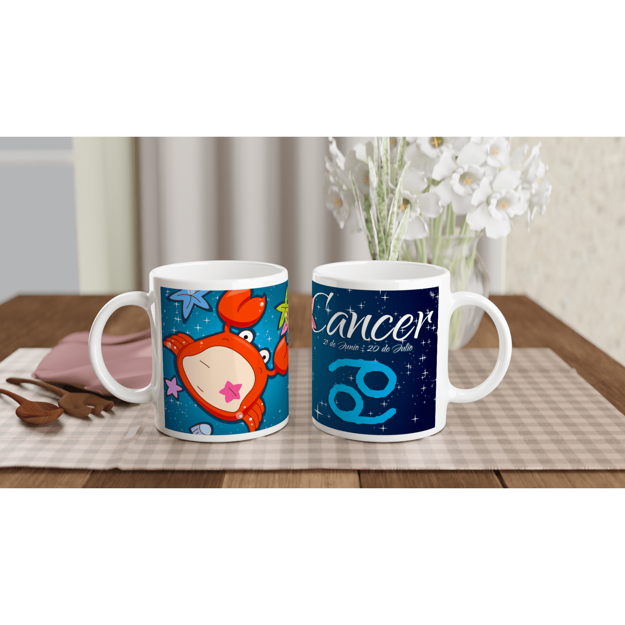 Taza cerámica 325 ml “Cáncer” | Apta microondas y lavavajillas - Imagen 2