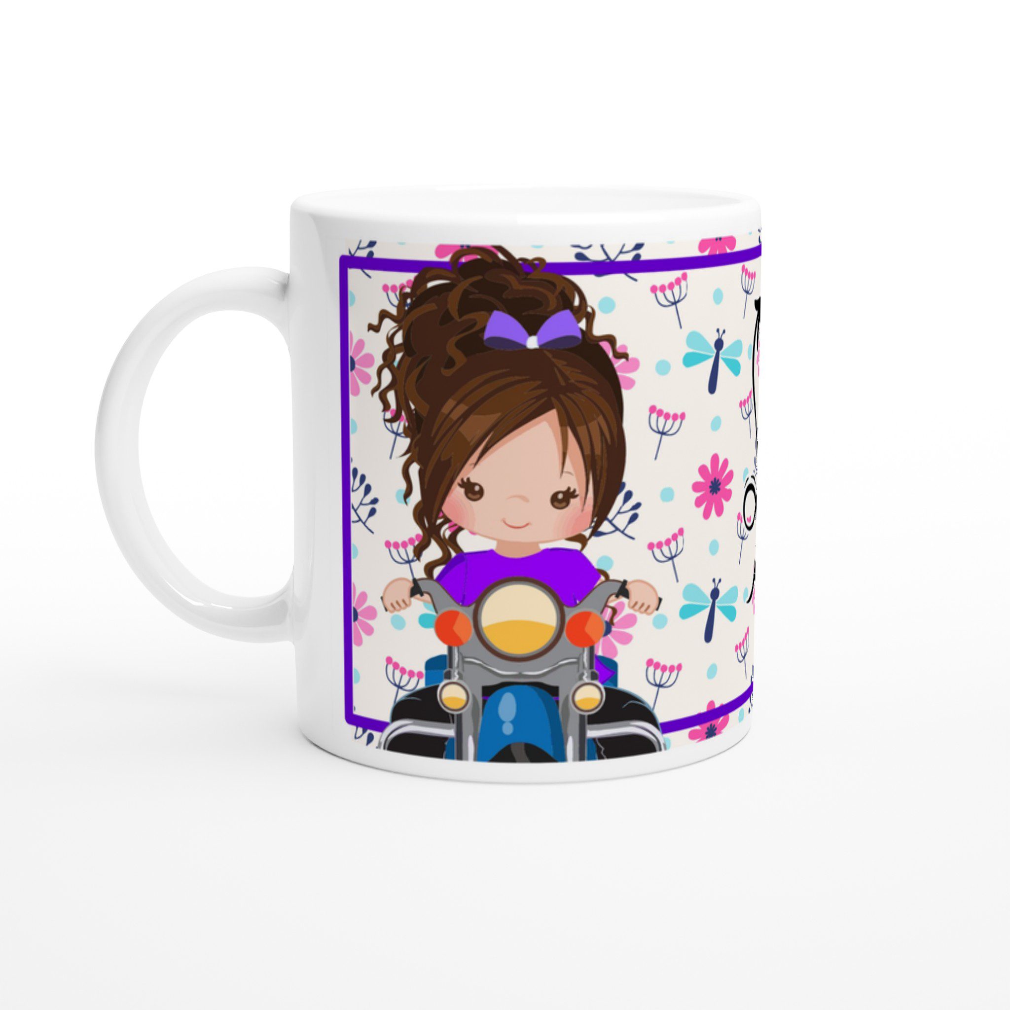 Taza de cerámica 325 ml con diseño motera y frase inspiradora - Imagen 3