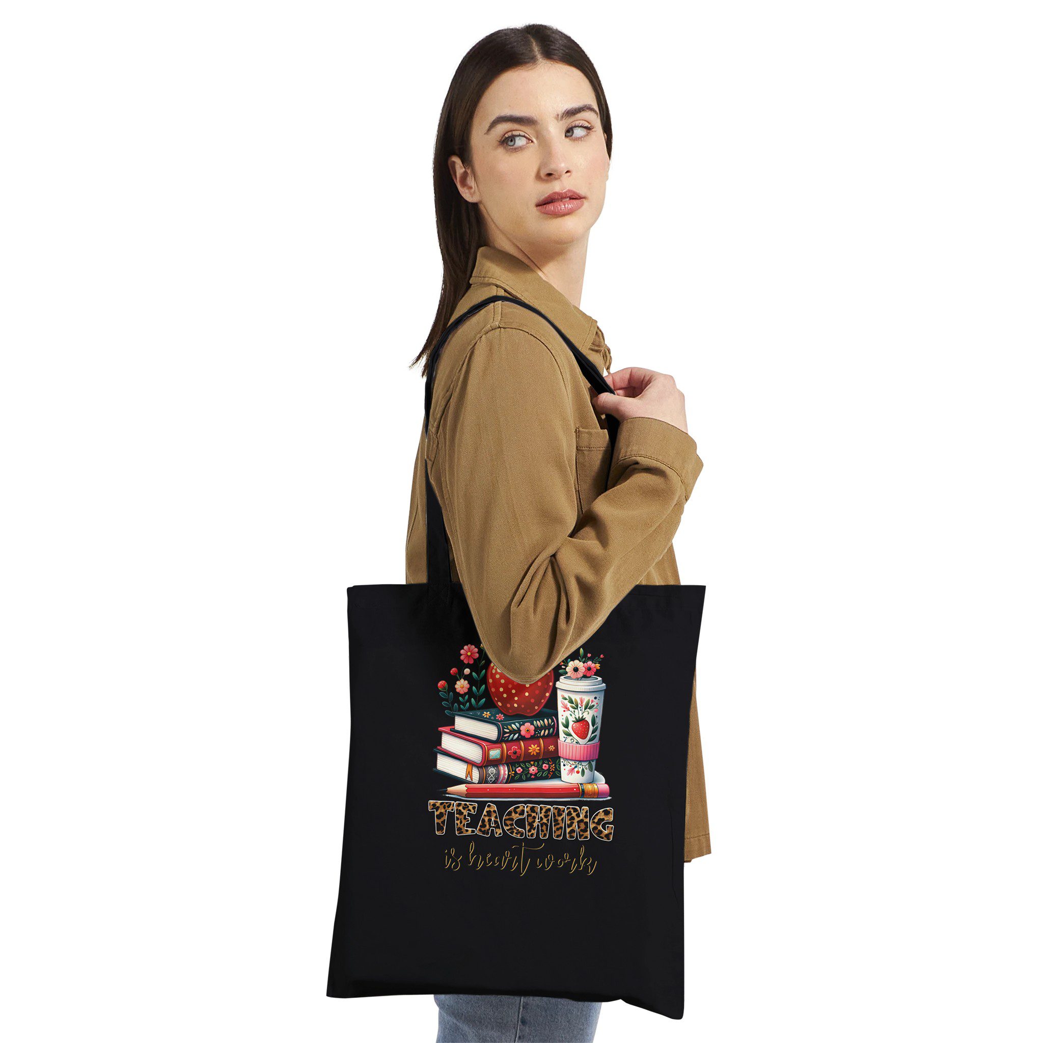 Bolsa de tela ecológica con asas largas | 100% algodón reutilizable - Imagen 4