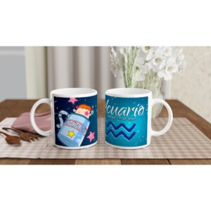 Taza cerámica 325 ml “Acuario” | Apta microondas y lavavajillas