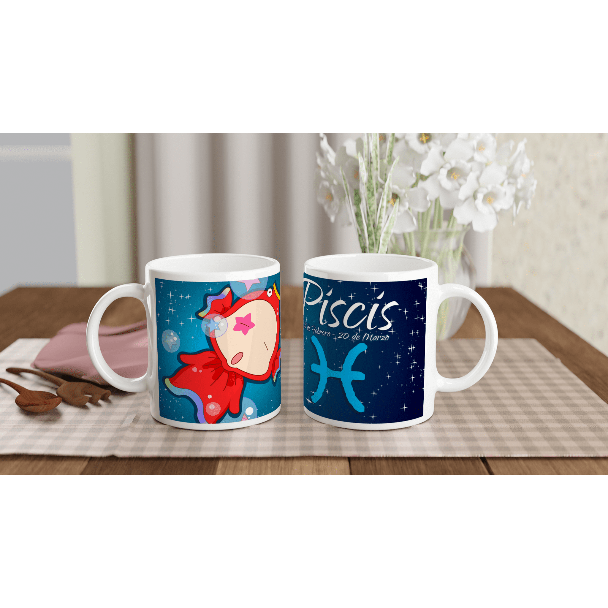 Taza cerámica 325 ml “Piscis” | Apta microondas y lavavajillas - Imagen 2
