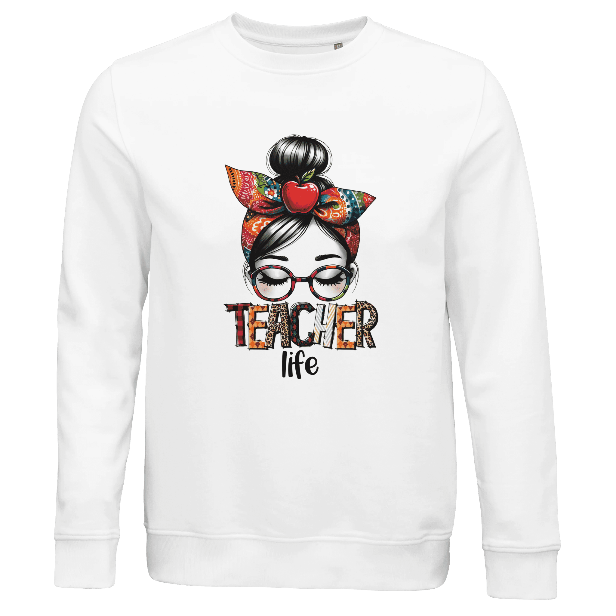 Sudadera mujer ecológica “Teacher Life” cuello redondo - Imagen 2