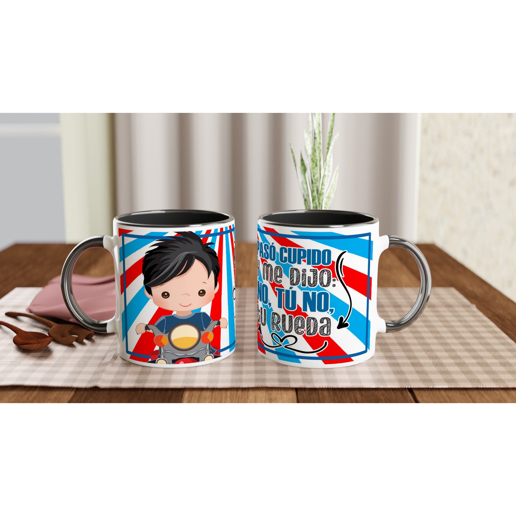 Taza de cerámica 325 ml con diseño motero y frase divertida - Imagen 6