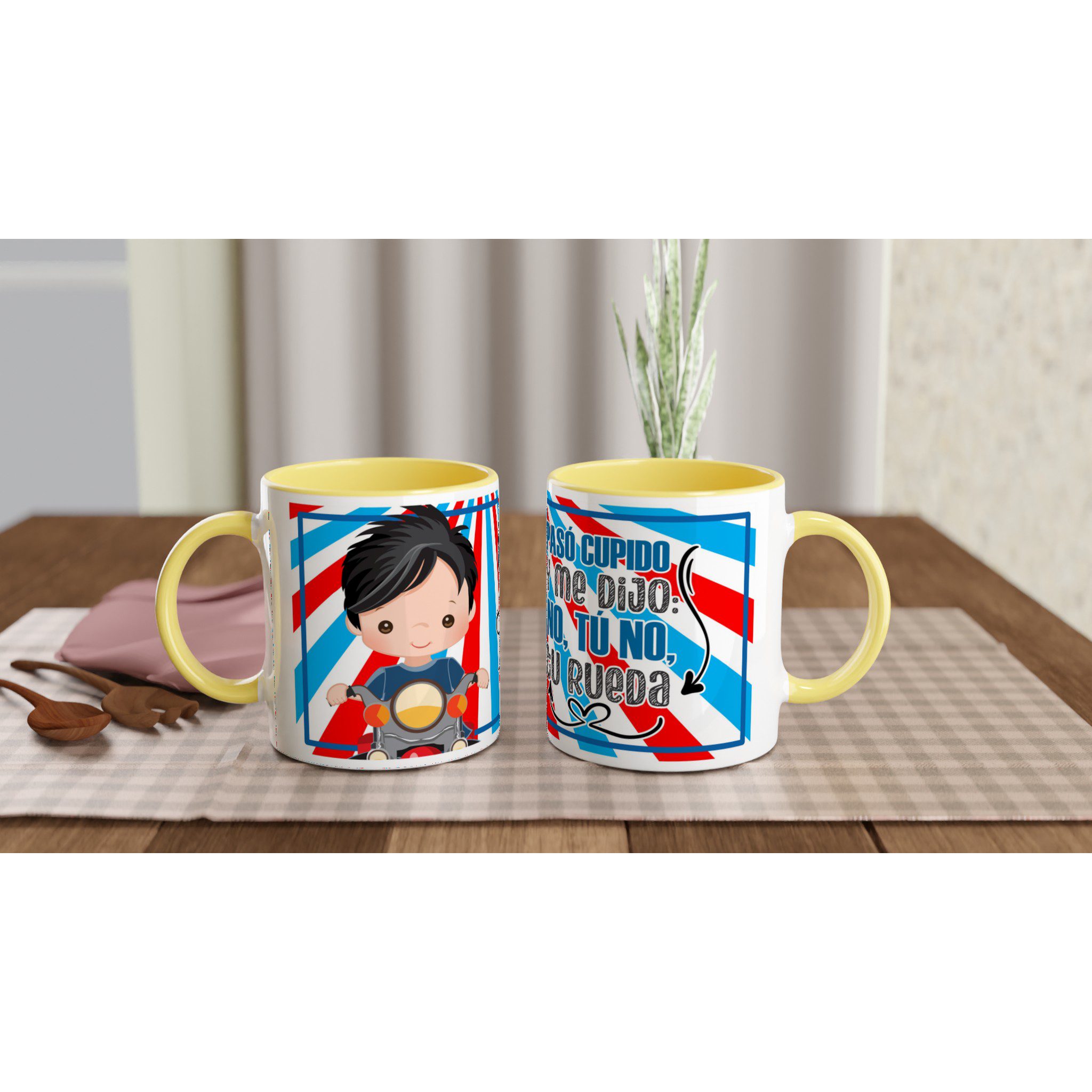Taza de cerámica 325 ml con diseño motero y frase divertida - Imagen 5