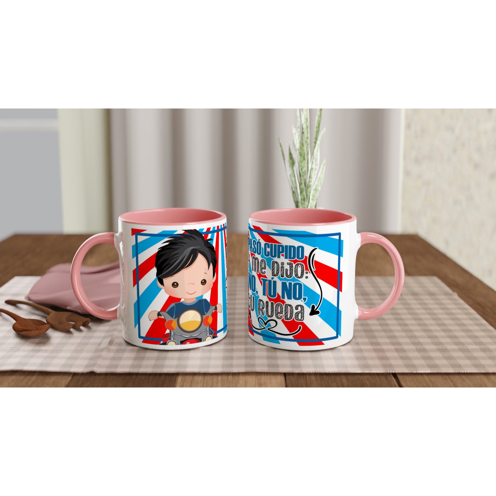 Taza de cerámica 325 ml con diseño motero y frase divertida - Imagen 4