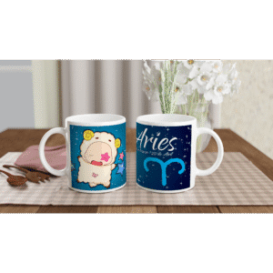 Taza cerámica 325 ml “Aries” | Apta microondas y lavavajillas