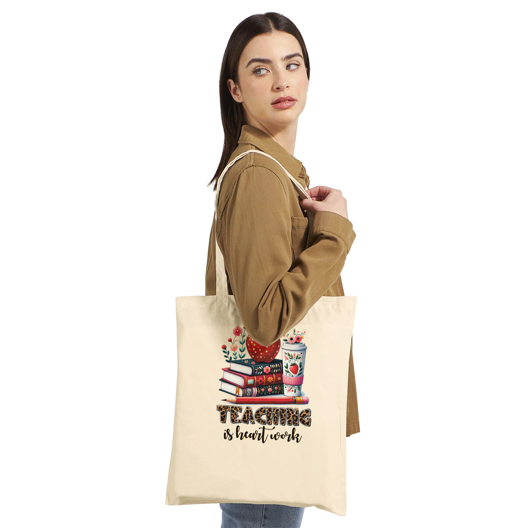 Bolsa de tela ecológica con asas largas | 100% algodón reutilizable - Imagen 3