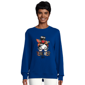 Sudadera mujer ecológica “Teacher Life” cuello redondo