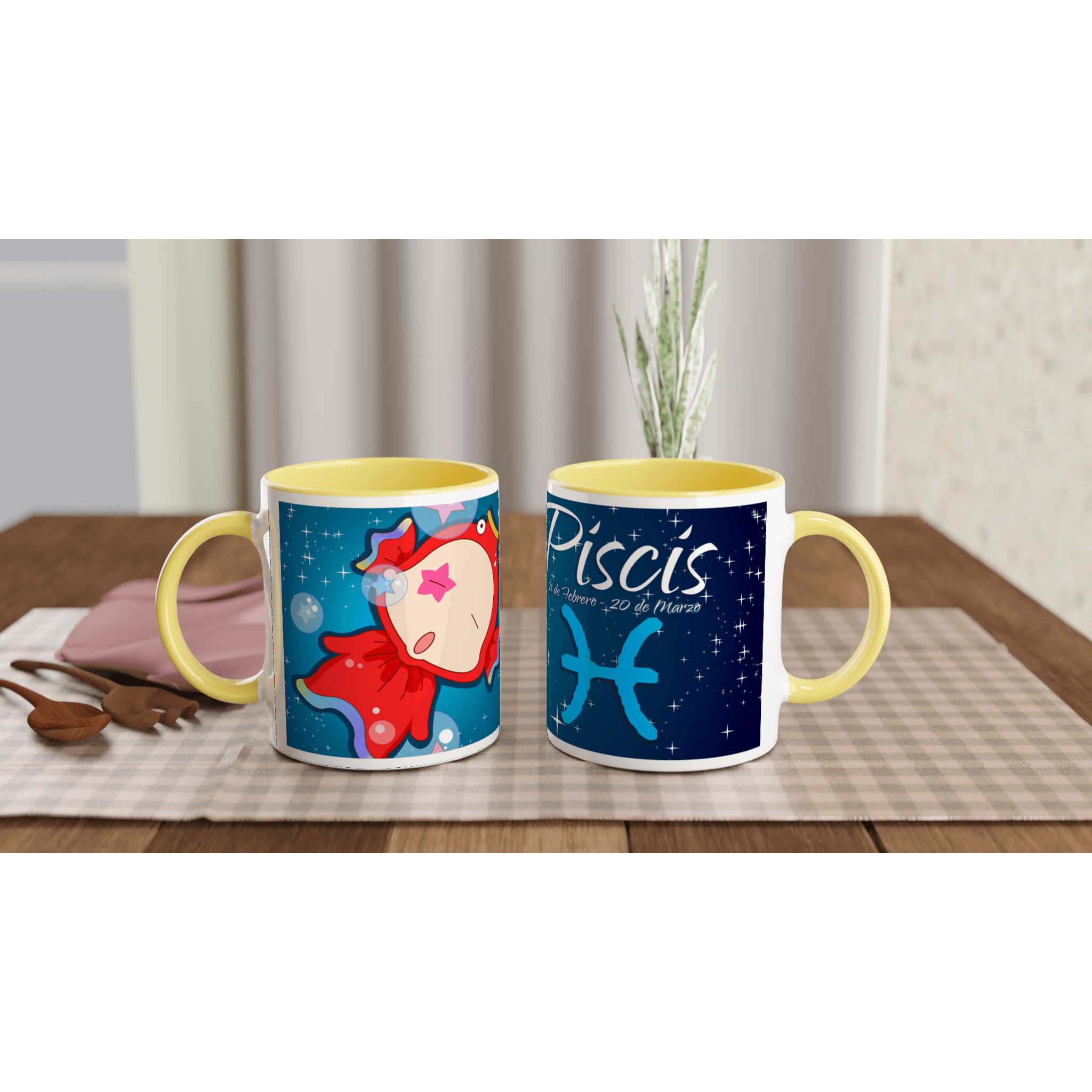 Taza cerámica 325 ml “Piscis” | Apta microondas y lavavajillas - Imagen 6