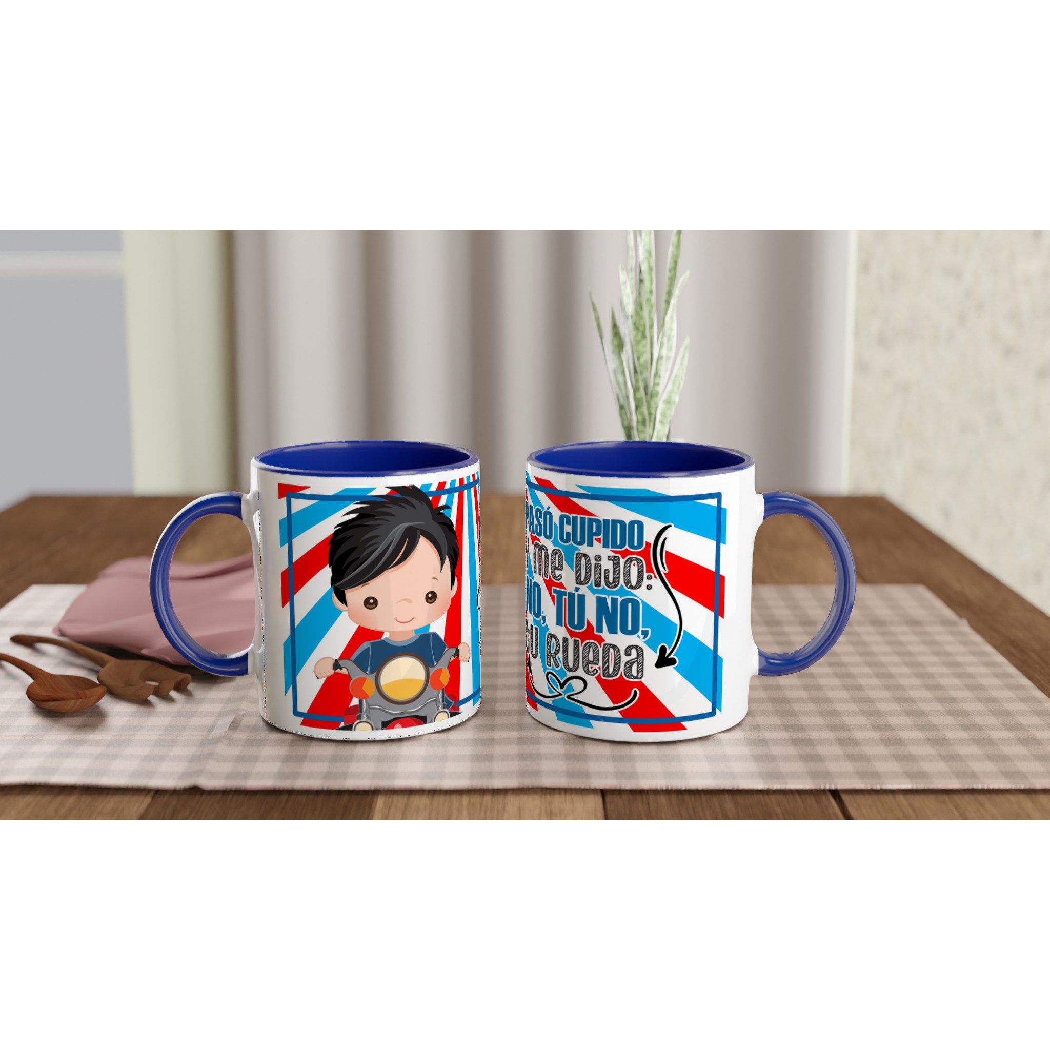 Taza de cerámica 325 ml con diseño motero y frase divertida - Imagen 3
