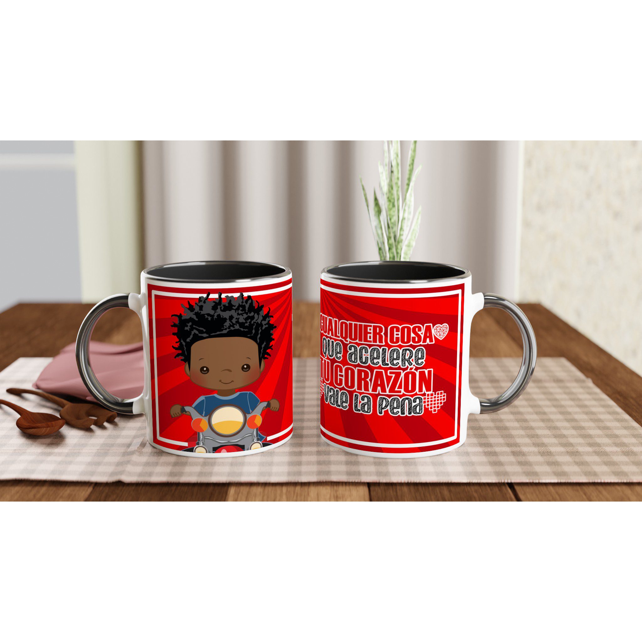 Taza de cerámica 325 ml con diseño motero y frase inspiradora - Imagen 9