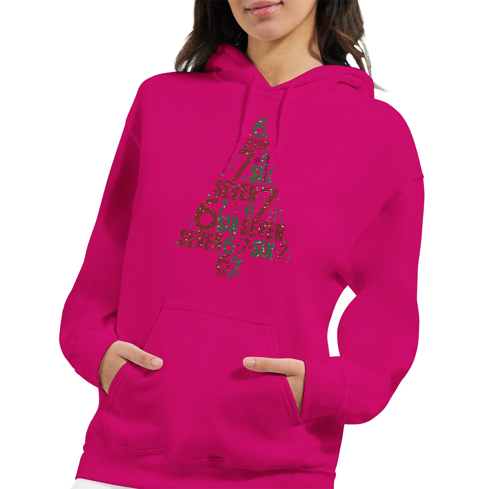 Sudadera unisex con capucha diseño navideño árbol de números | Gildan® 18500 - Imagen 7