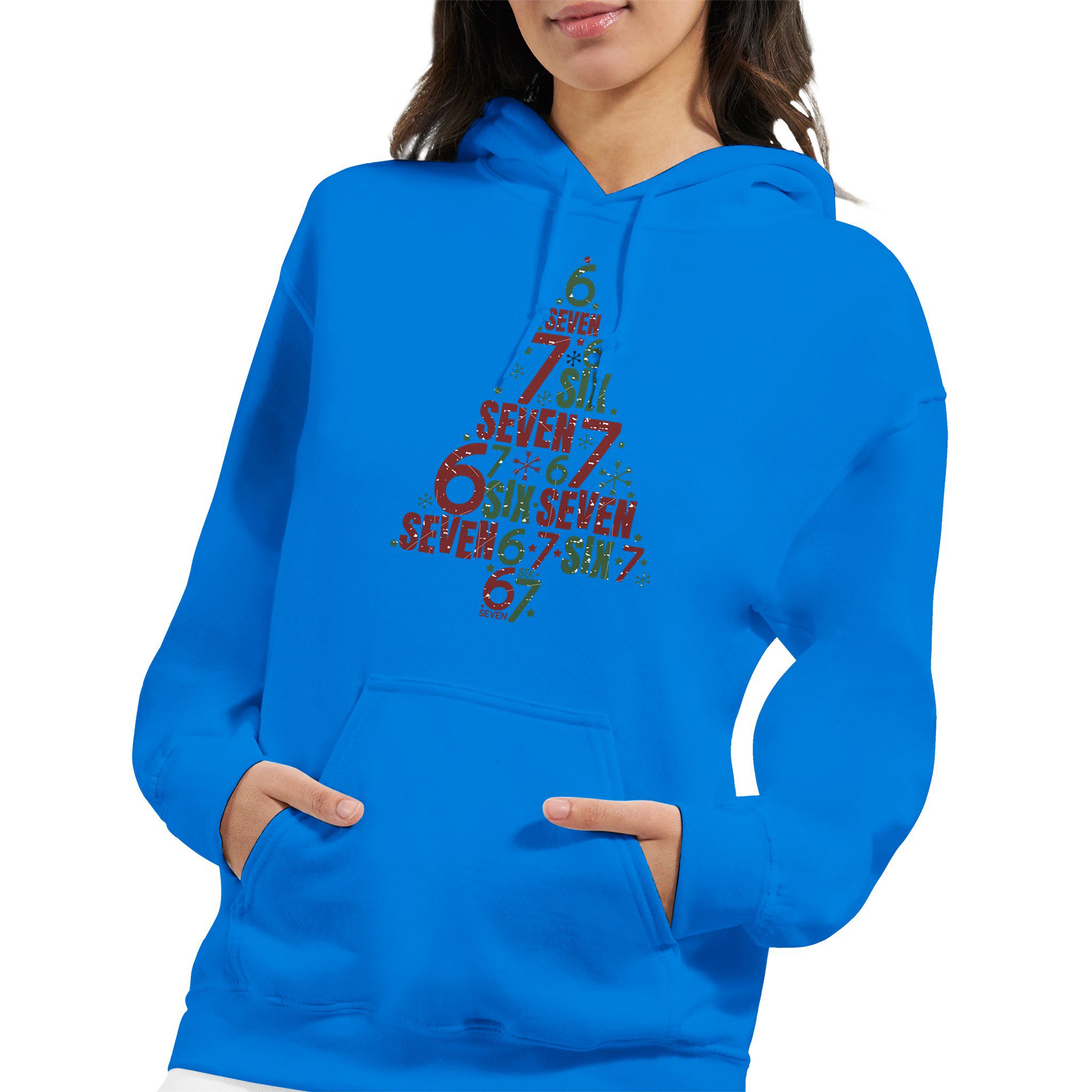 Sudadera unisex con capucha diseño navideño árbol de números | Gildan® 18500 - Imagen 9