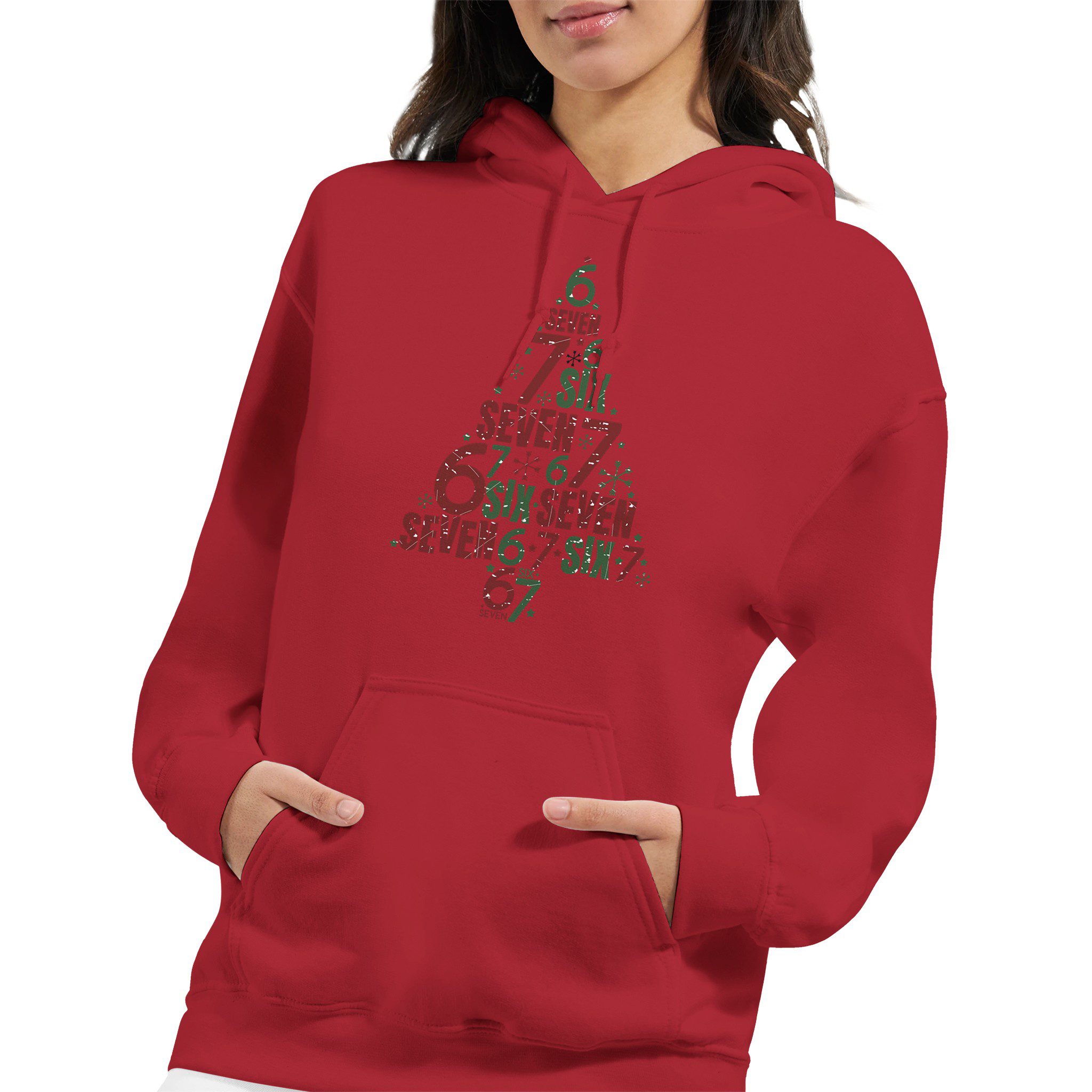Sudadera unisex con capucha diseño navideño árbol de números | Gildan® 18500 - Imagen 10