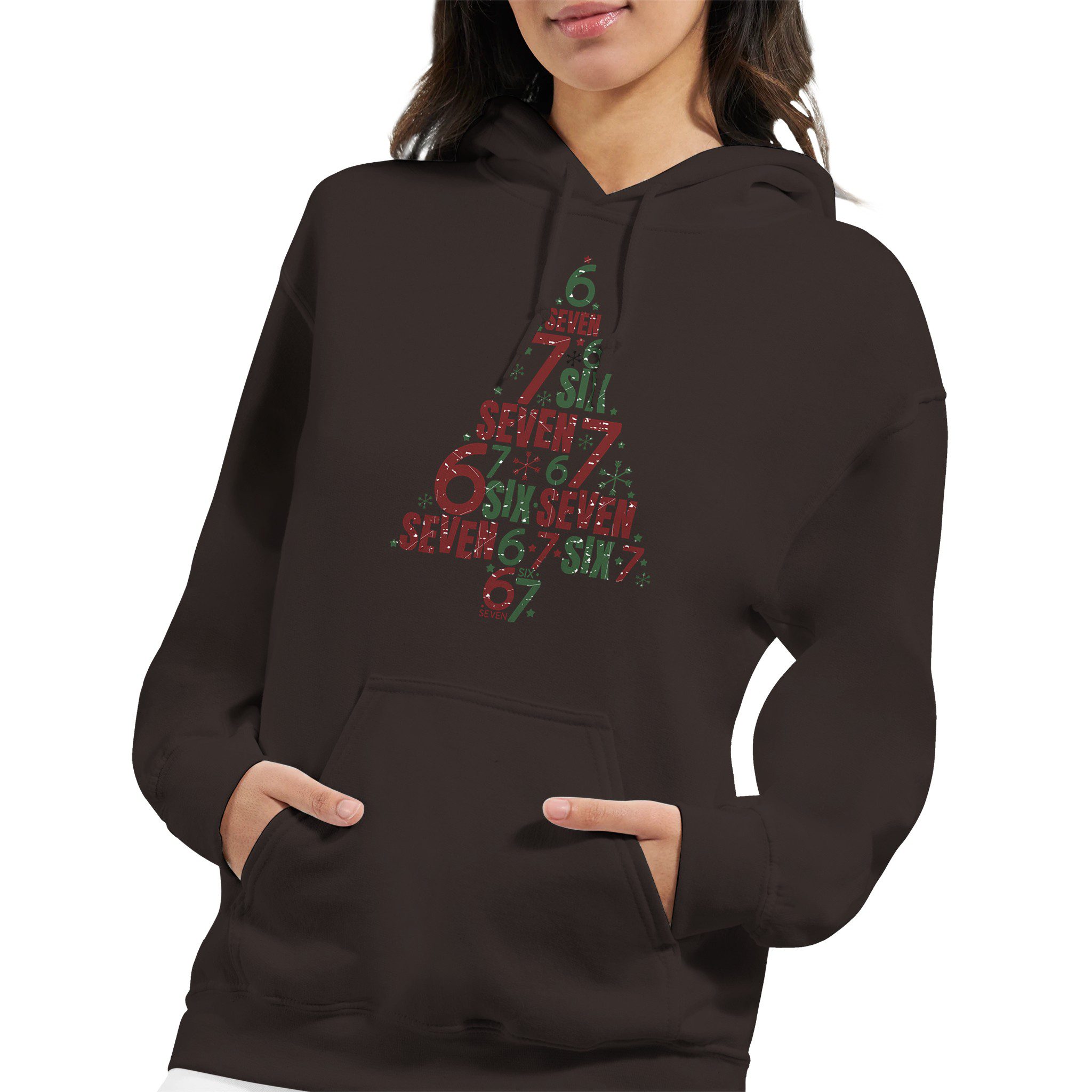 Sudadera unisex con capucha diseño navideño árbol de números | Gildan® 18500 - Imagen 13