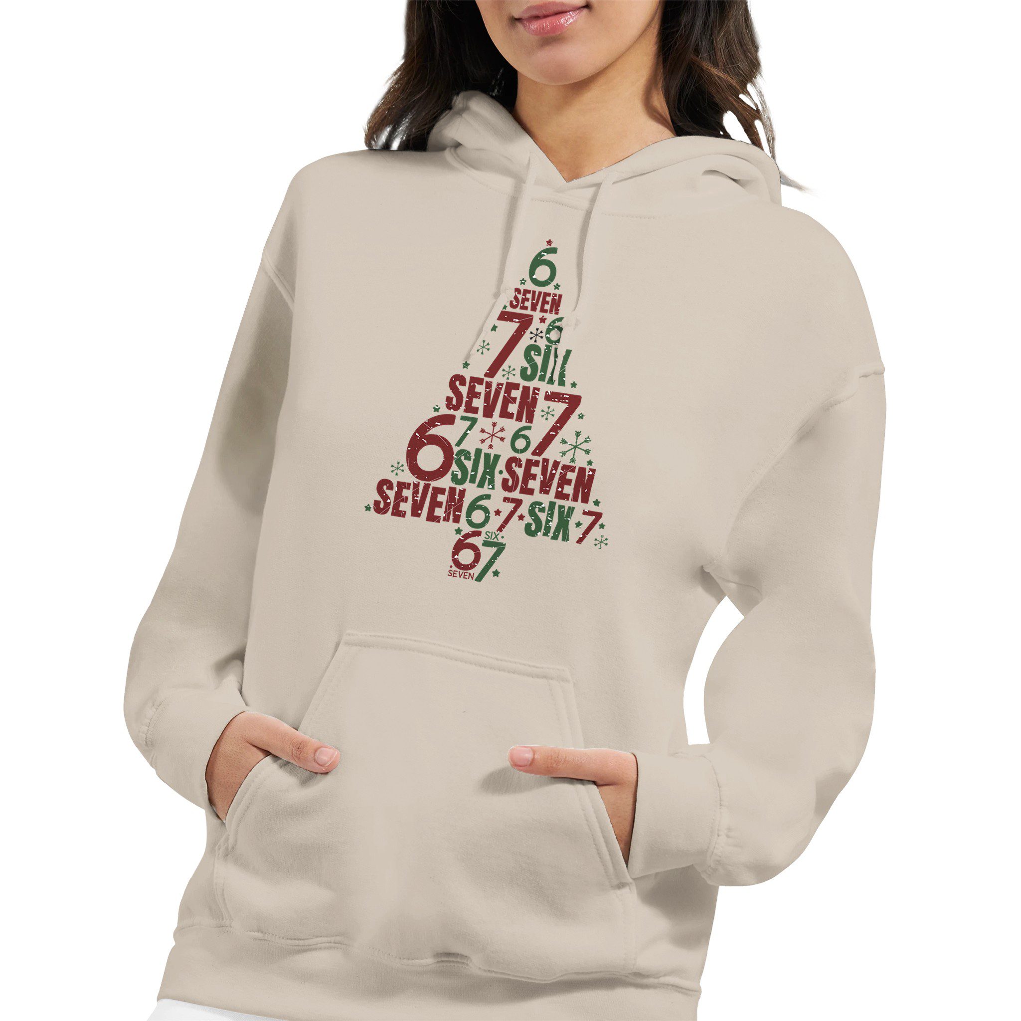 Sudadera unisex con capucha diseño navideño árbol de números | Gildan® 18500 - Imagen 4