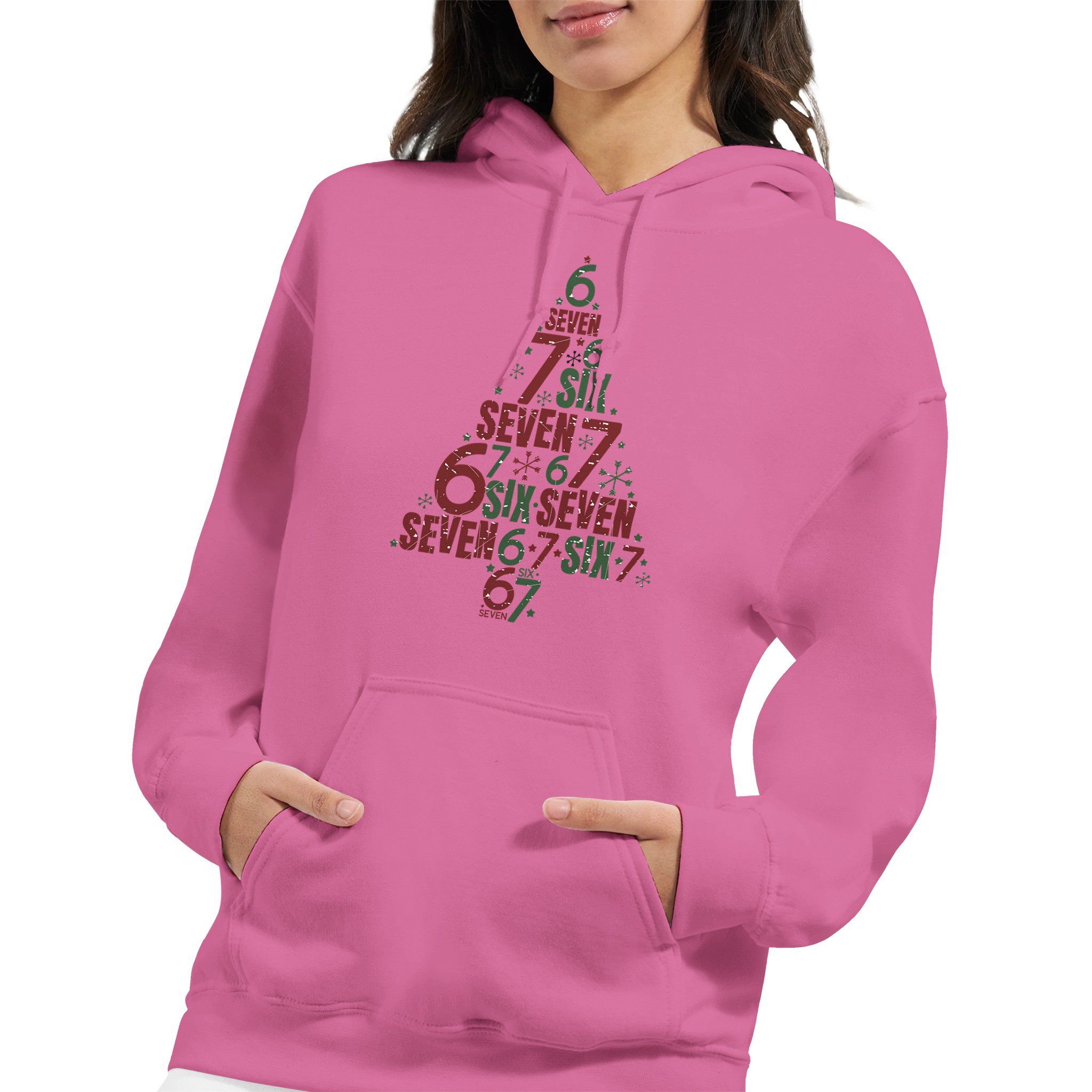Sudadera unisex con capucha diseño navideño árbol de números | Gildan® 18500 - Imagen 12