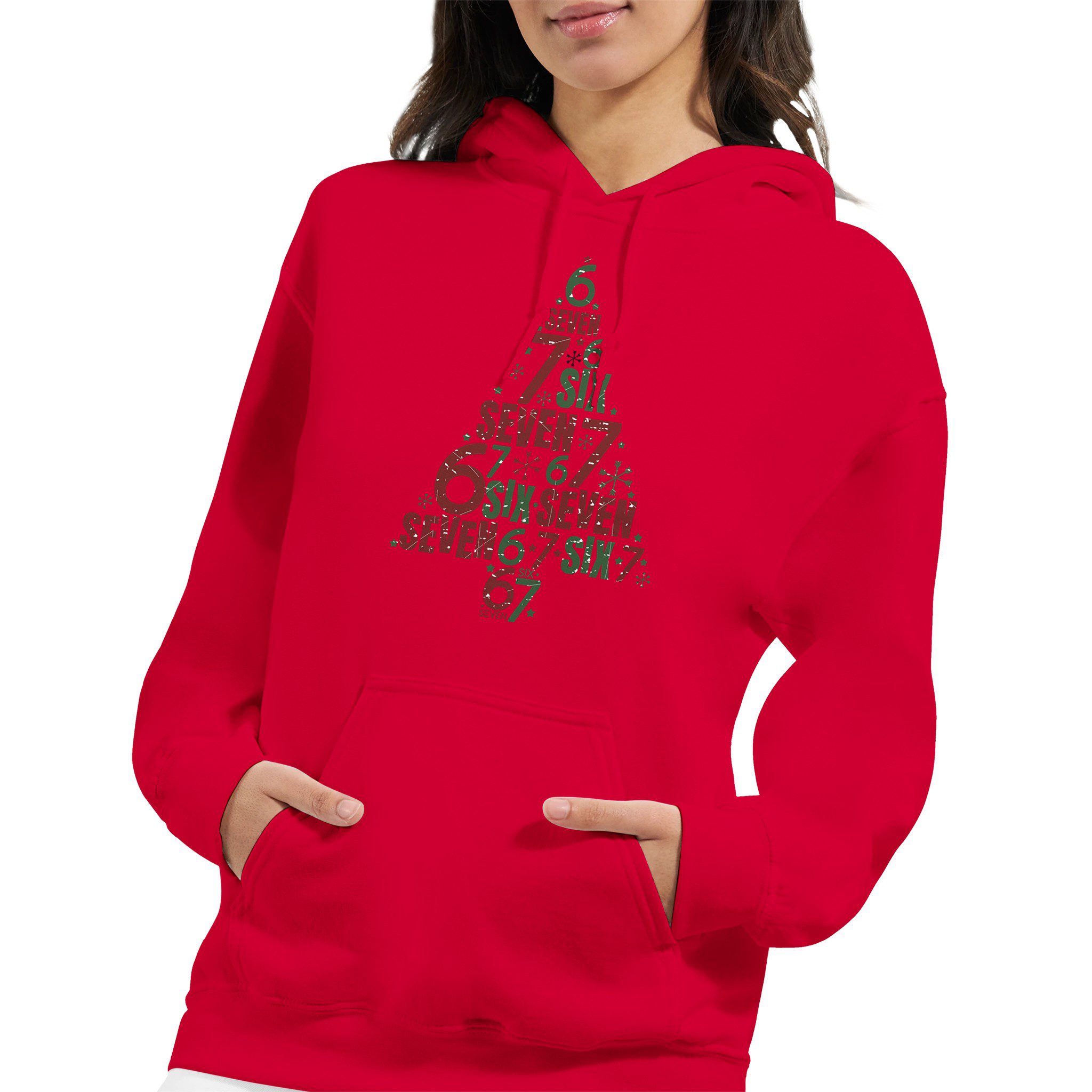 Sudadera unisex con capucha diseño navideño árbol de números | Gildan® 18500 - Imagen 14