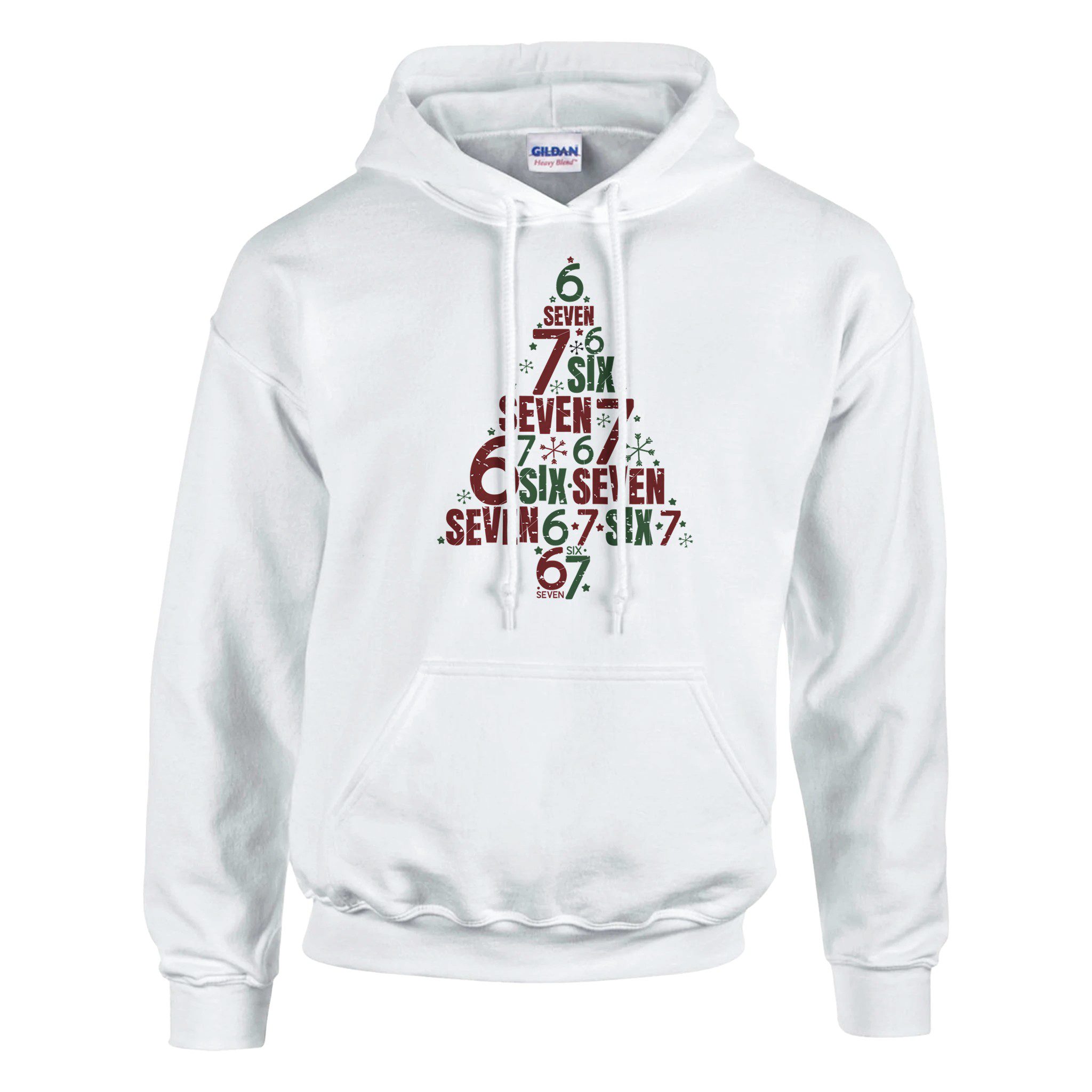 Sudadera unisex con capucha diseño navideño árbol de números | Gildan® 18500 - Imagen 16