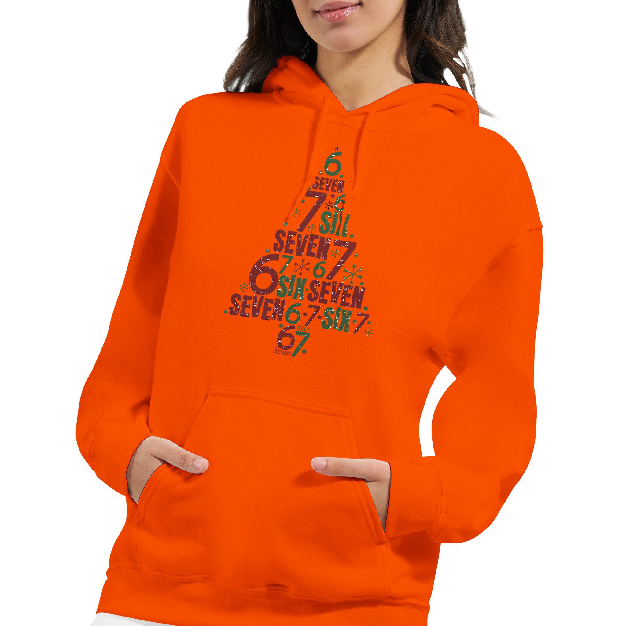 Sudadera unisex con capucha diseño navideño árbol de números | Gildan® 18500 - Imagen 3