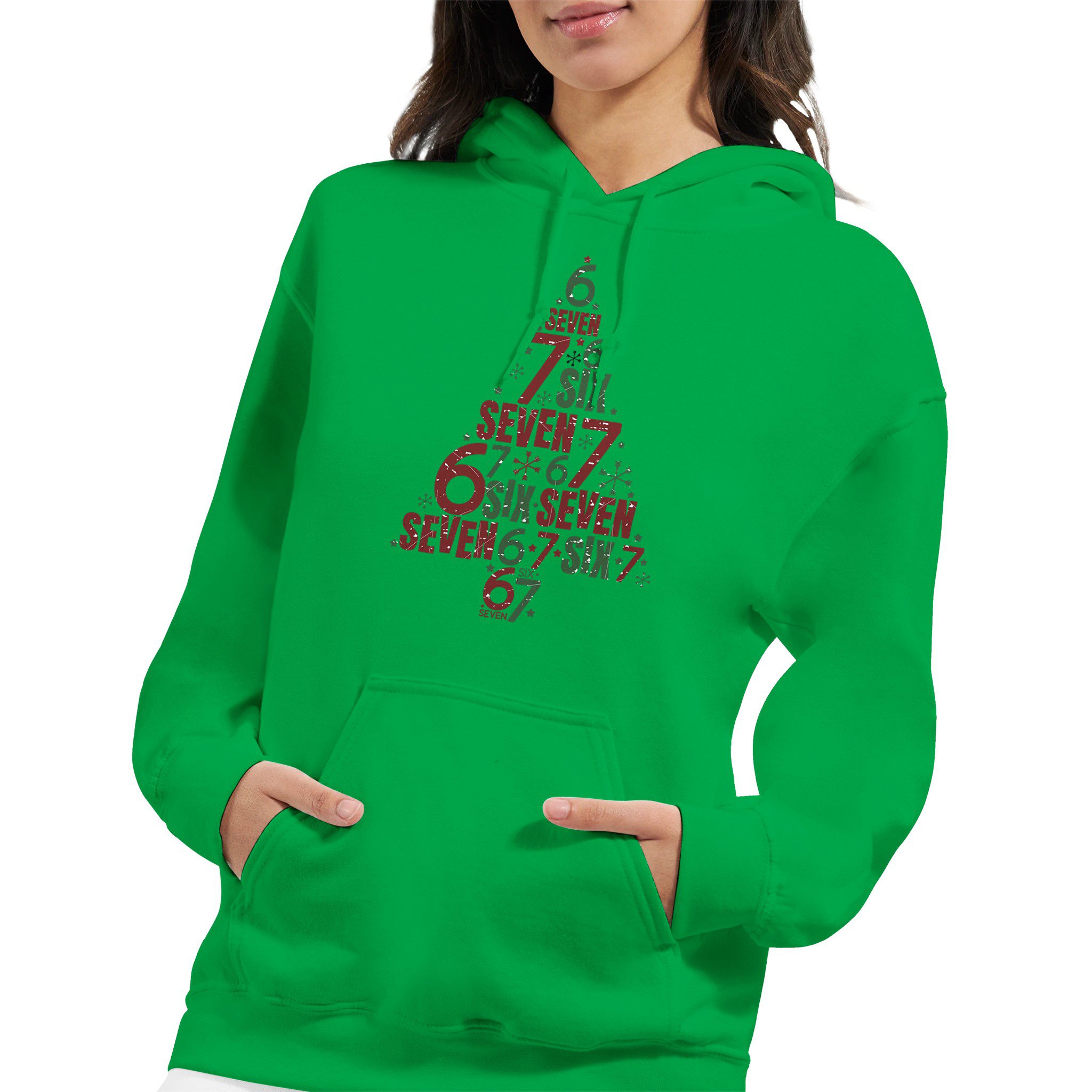 Sudadera unisex con capucha diseño navideño árbol de números | Gildan® 18500 - Imagen 15