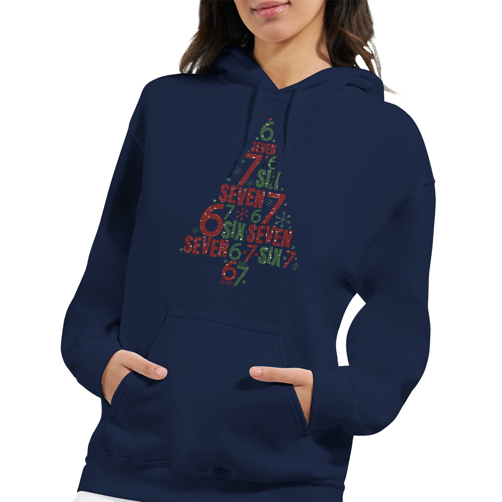 Sudadera unisex con capucha diseño navideño árbol de números | Gildan® 18500 - Imagen 6