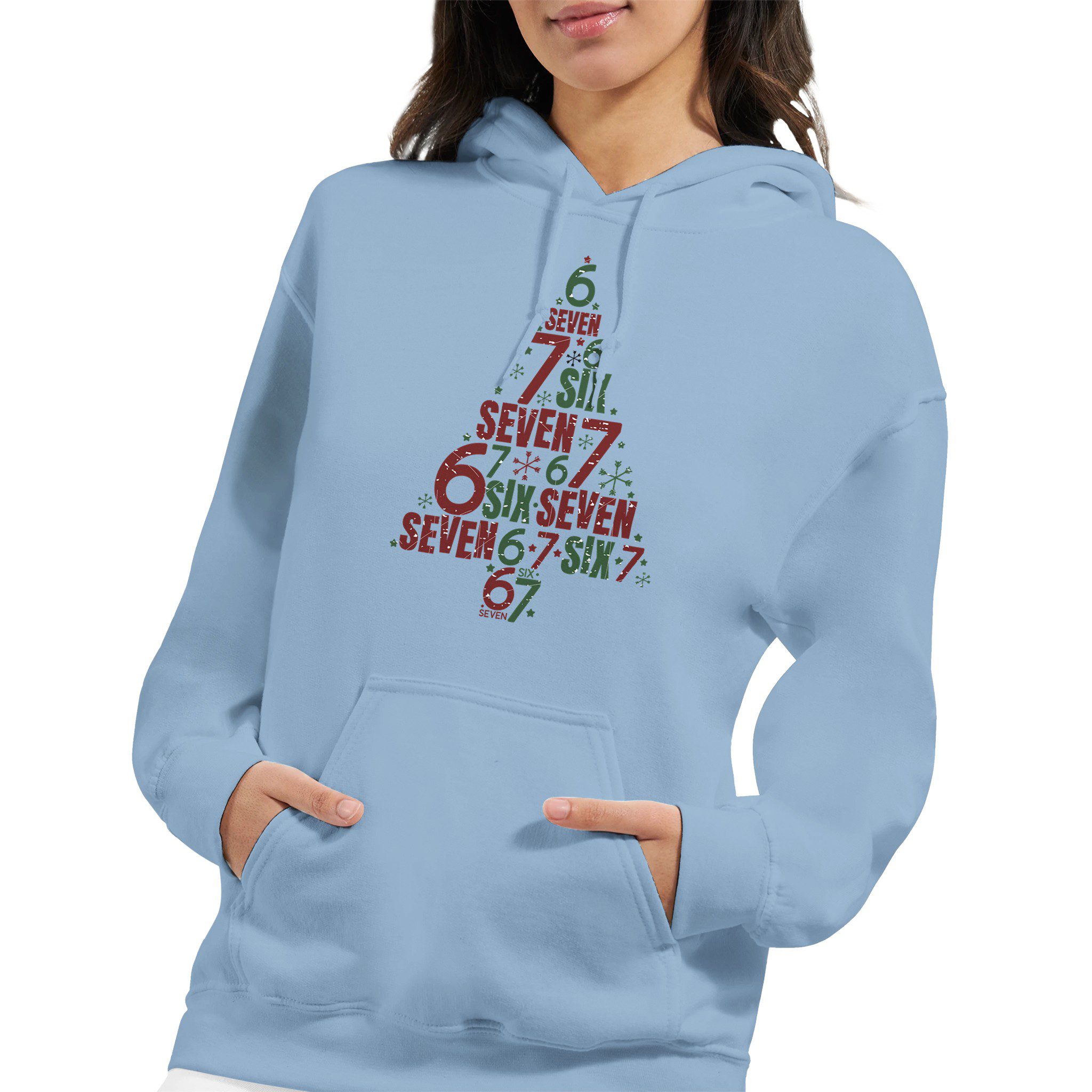 Sudadera unisex con capucha diseño navideño árbol de números | Gildan® 18500 - Imagen 11