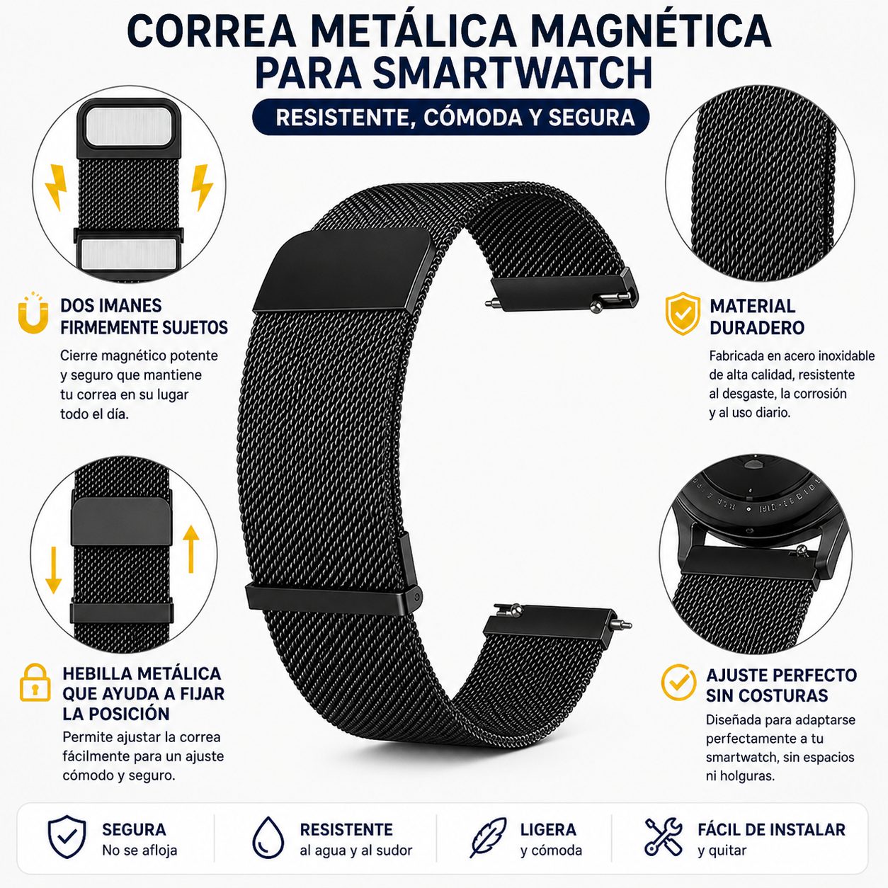 Pack de Correas smartwatch PRO metálica - Imagen 3