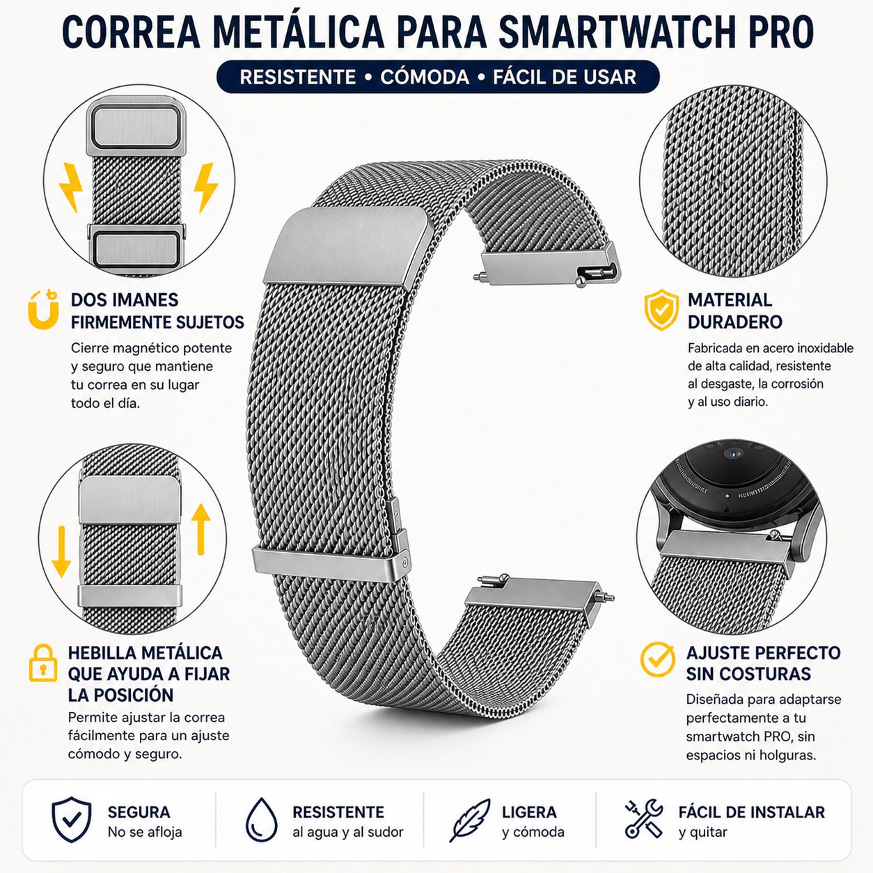 Pack de Correas smartwatch PRO metálica - Imagen 2