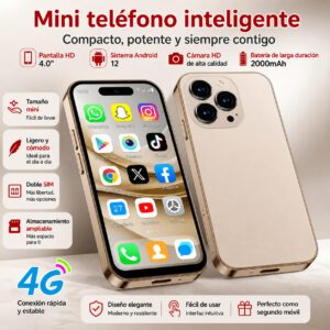 Mini teléfono inteligente oro