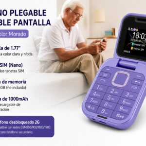 Teléfono plegable con doble pantalla  i16 Pro morada