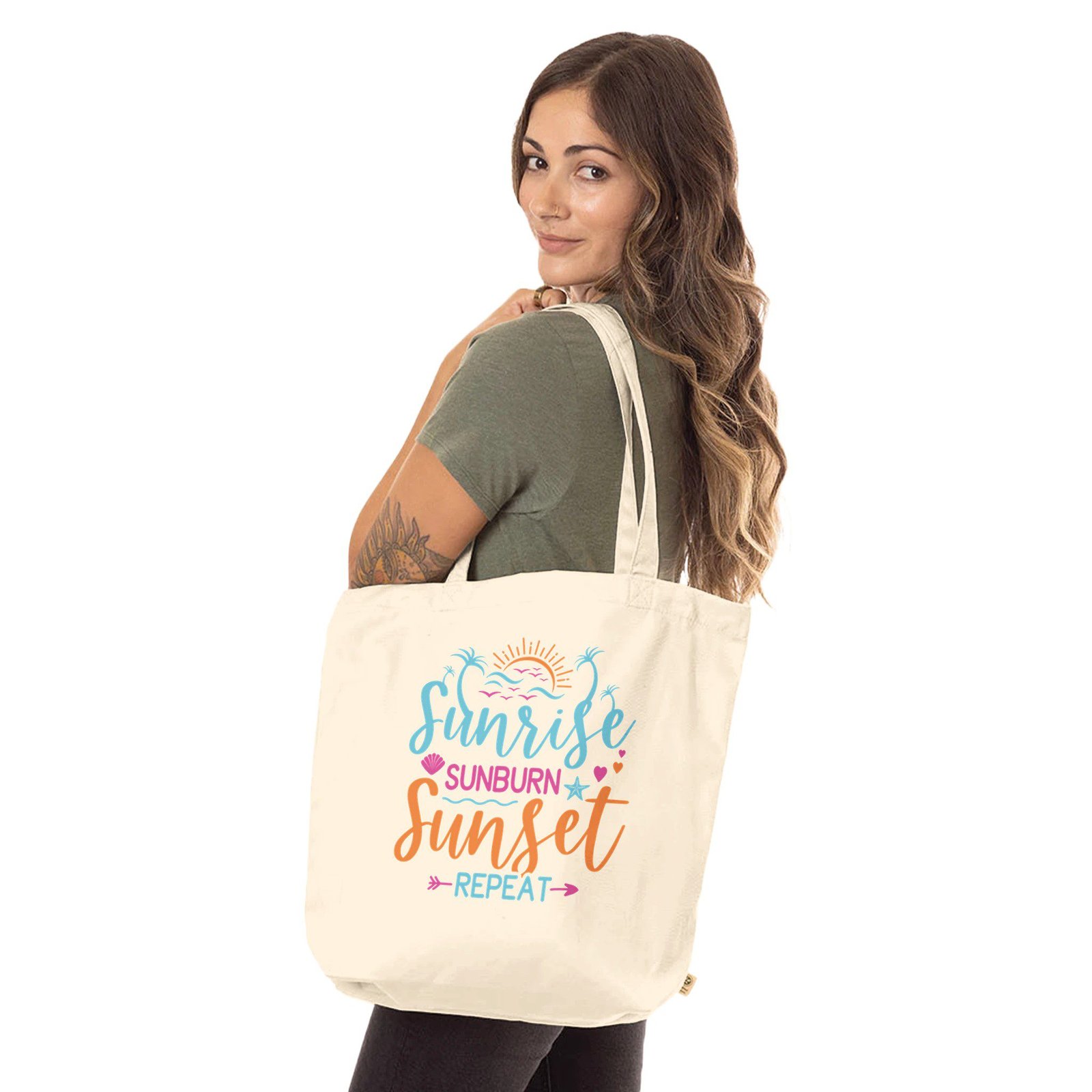 Bolsa de tela ecológica con diseño veraniego “Sunrise Sunset”