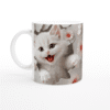 Taza de cerámica de 325 ml con diseño de gatito en 3D. Apta para microondas y lavavajillas. Ideal para regalar o disfrutar tu café con estilo.