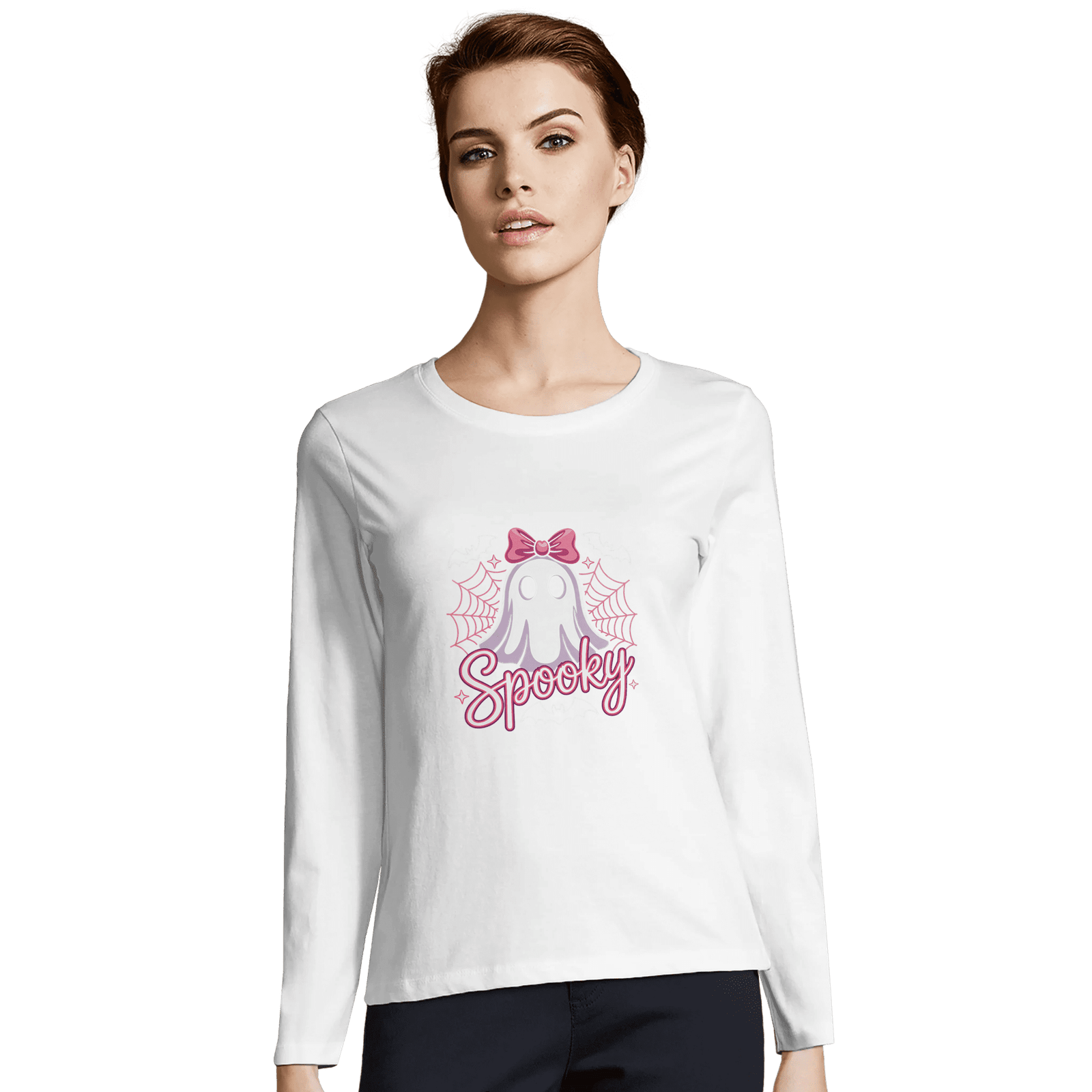 Camiseta de manga larga entallada para mujer de algodón - Imagen 5
