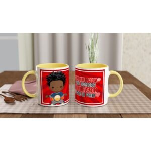 Taza de cerámica 325 ml con diseño motero y frase inspiradora